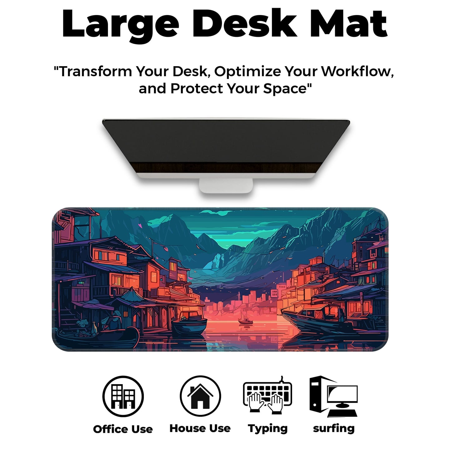 River Night City - E-XL Mousepad image 5