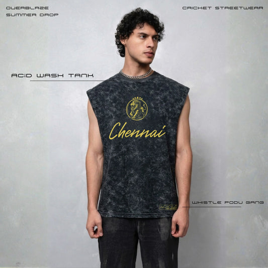 Chennai acid wash cricket tank on model – OverBlaze