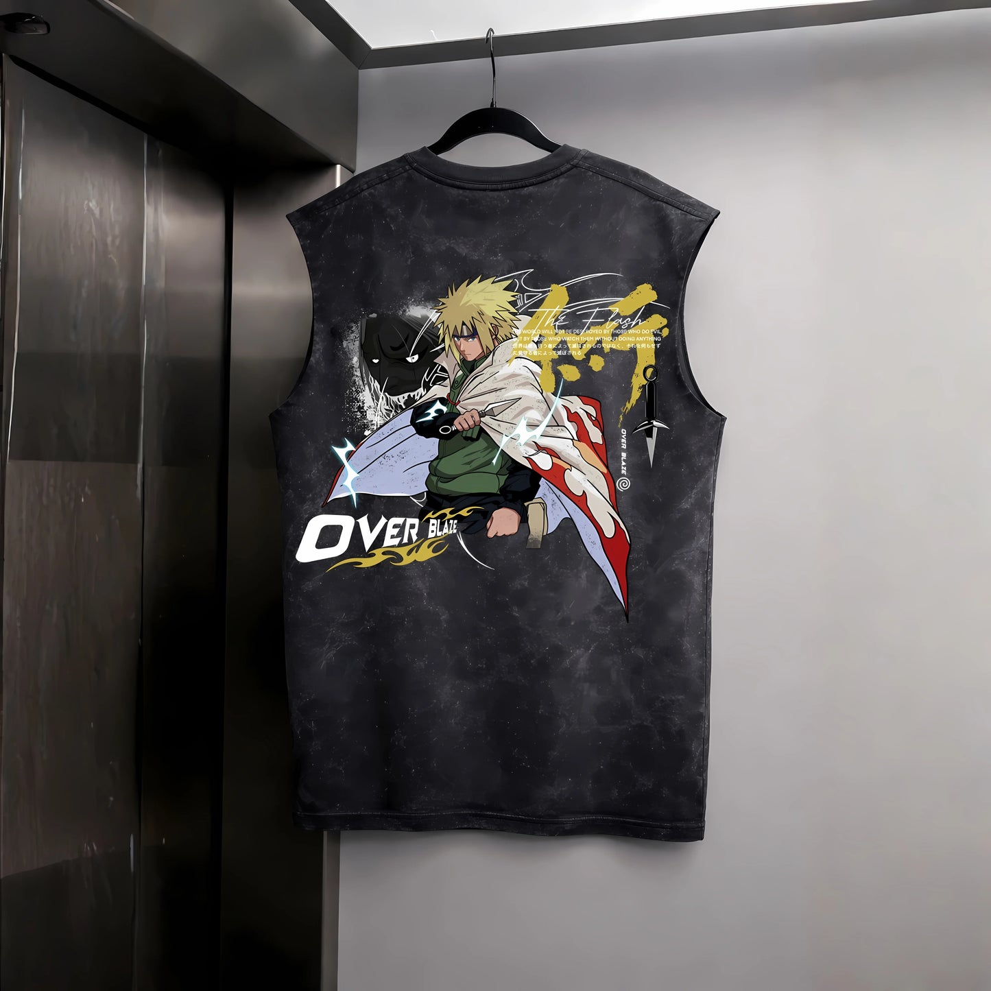Minato "Yellow Flash"/ Black Acid Wash Tank
