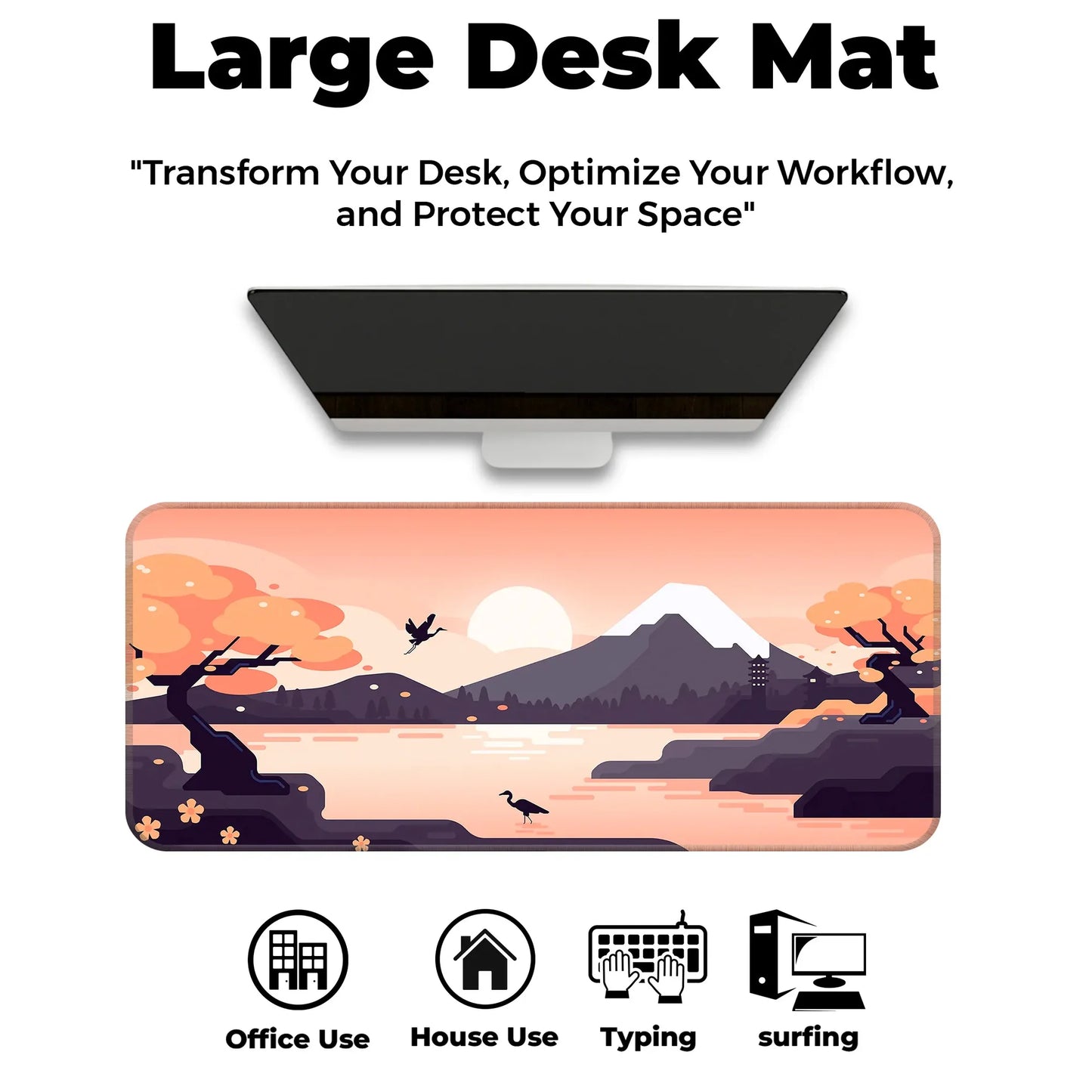 Mountains Art - Orange - E-XL Mousepad image 5