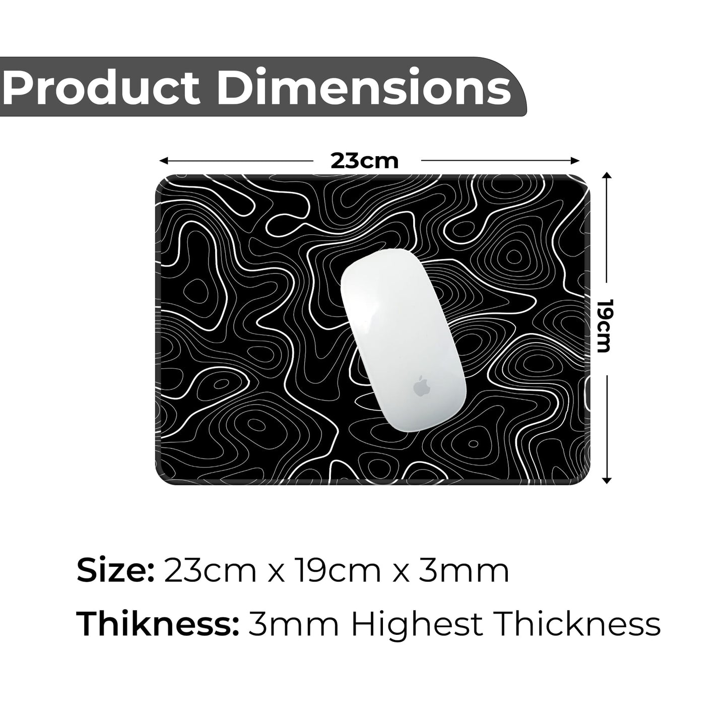 Black Topography - S Size Mousepad image 1