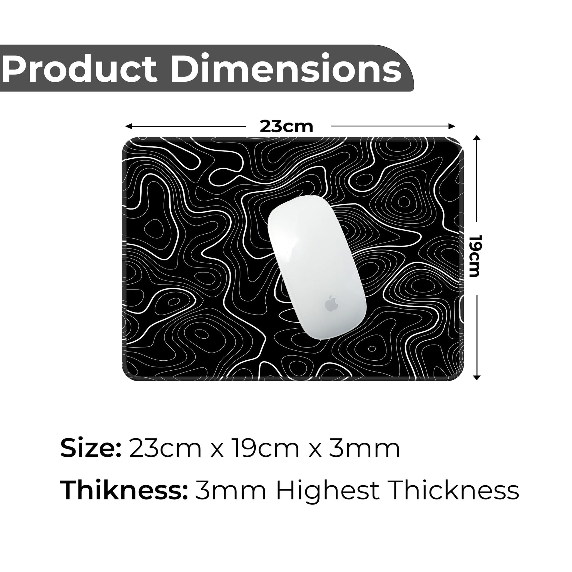 Black Topography - S Size Mousepad image 1
