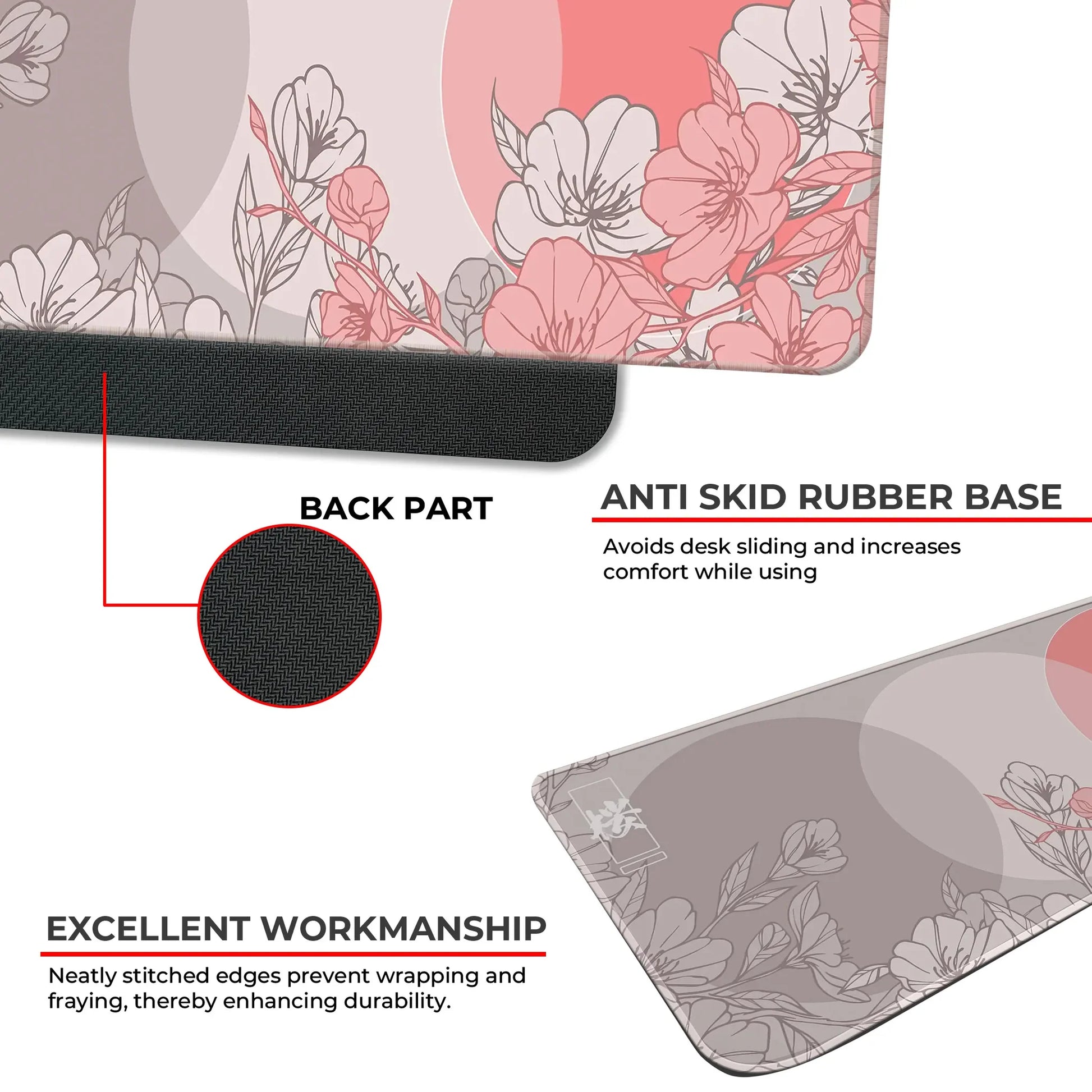 Sakura Circles - Peach - E-XL Mousepad image 2