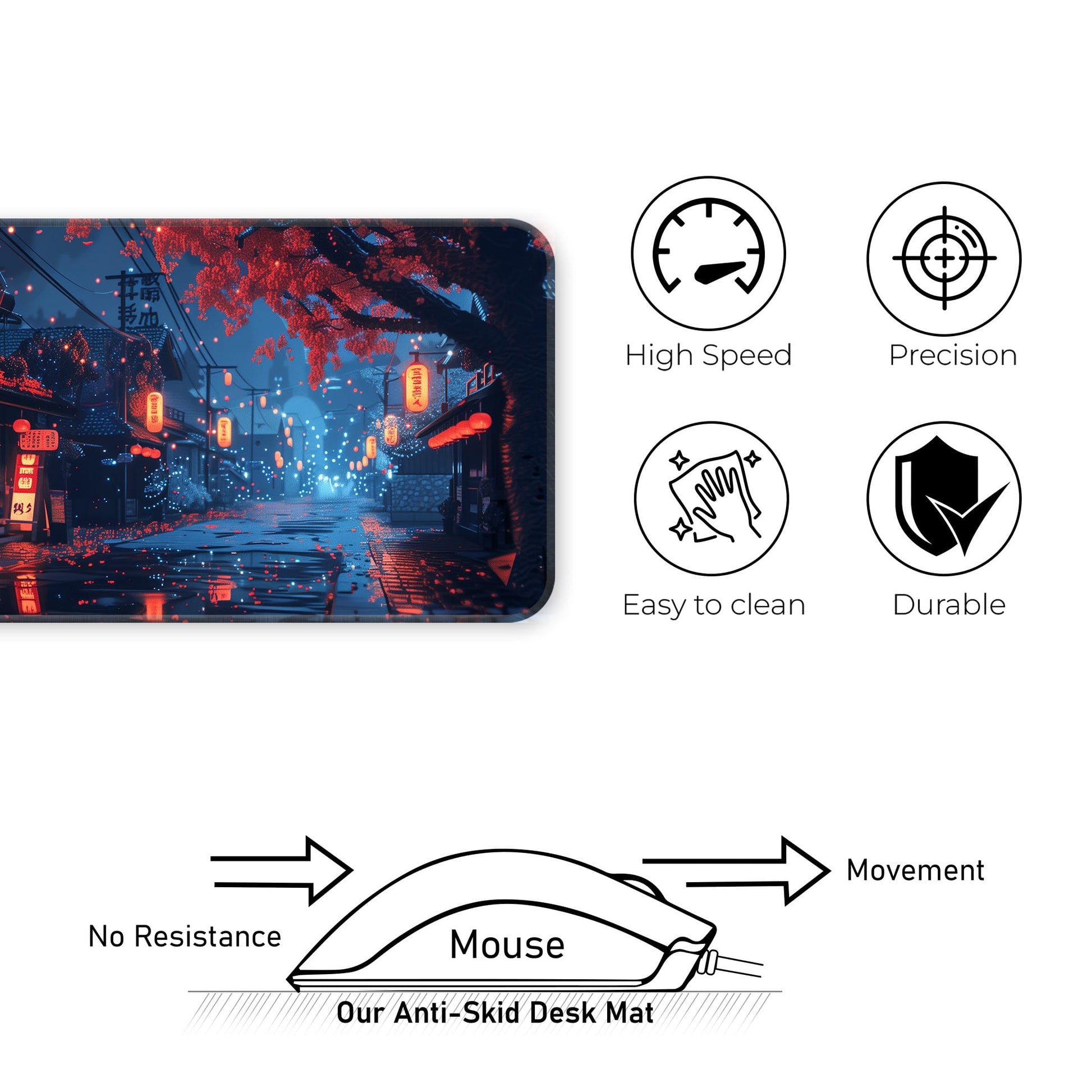 Japanese Night City - E-XL Mousepad image 3