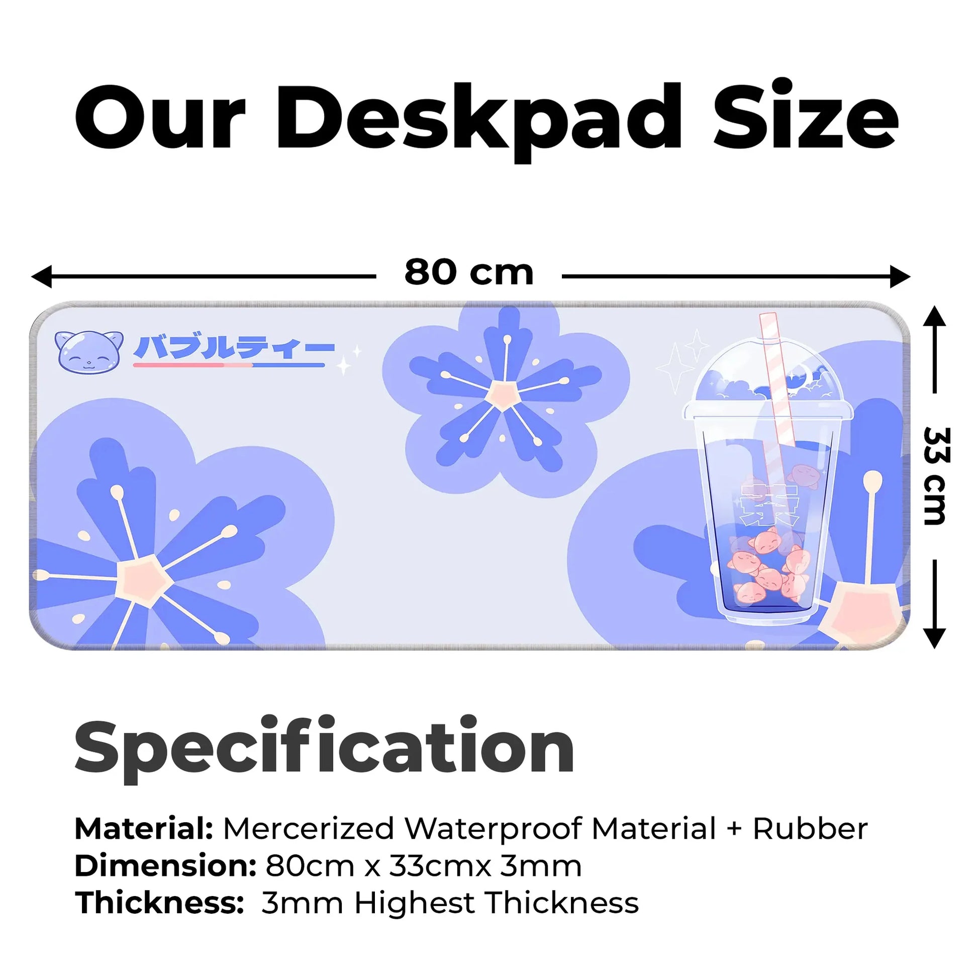 Bubble Tea Cup - Blue - E-XL Mousepad image 1