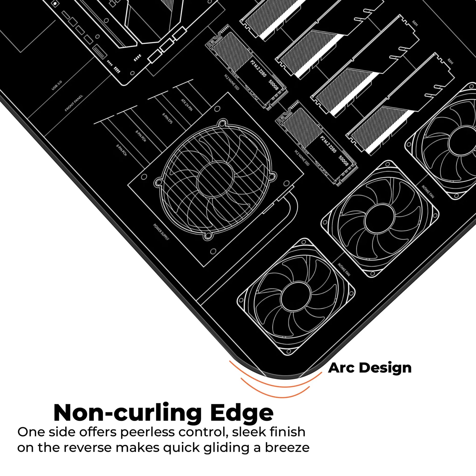 PC Building Guide - Black - E-XL Mousepad image 4
