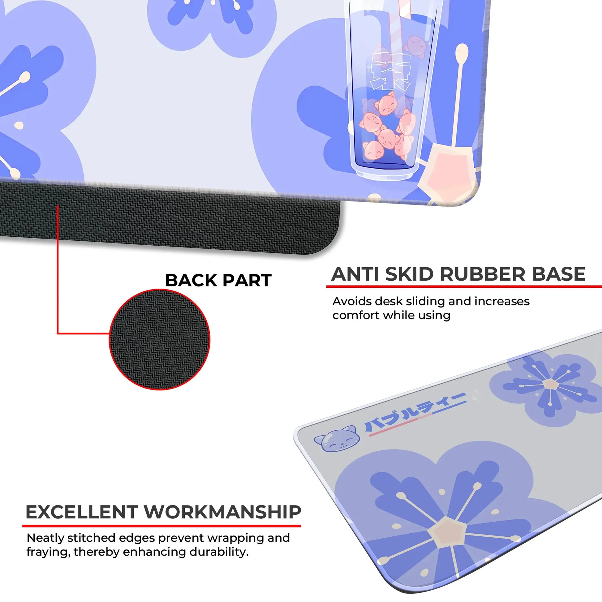 Bubble Tea Cup - Blue - E-XL Mousepad image 2