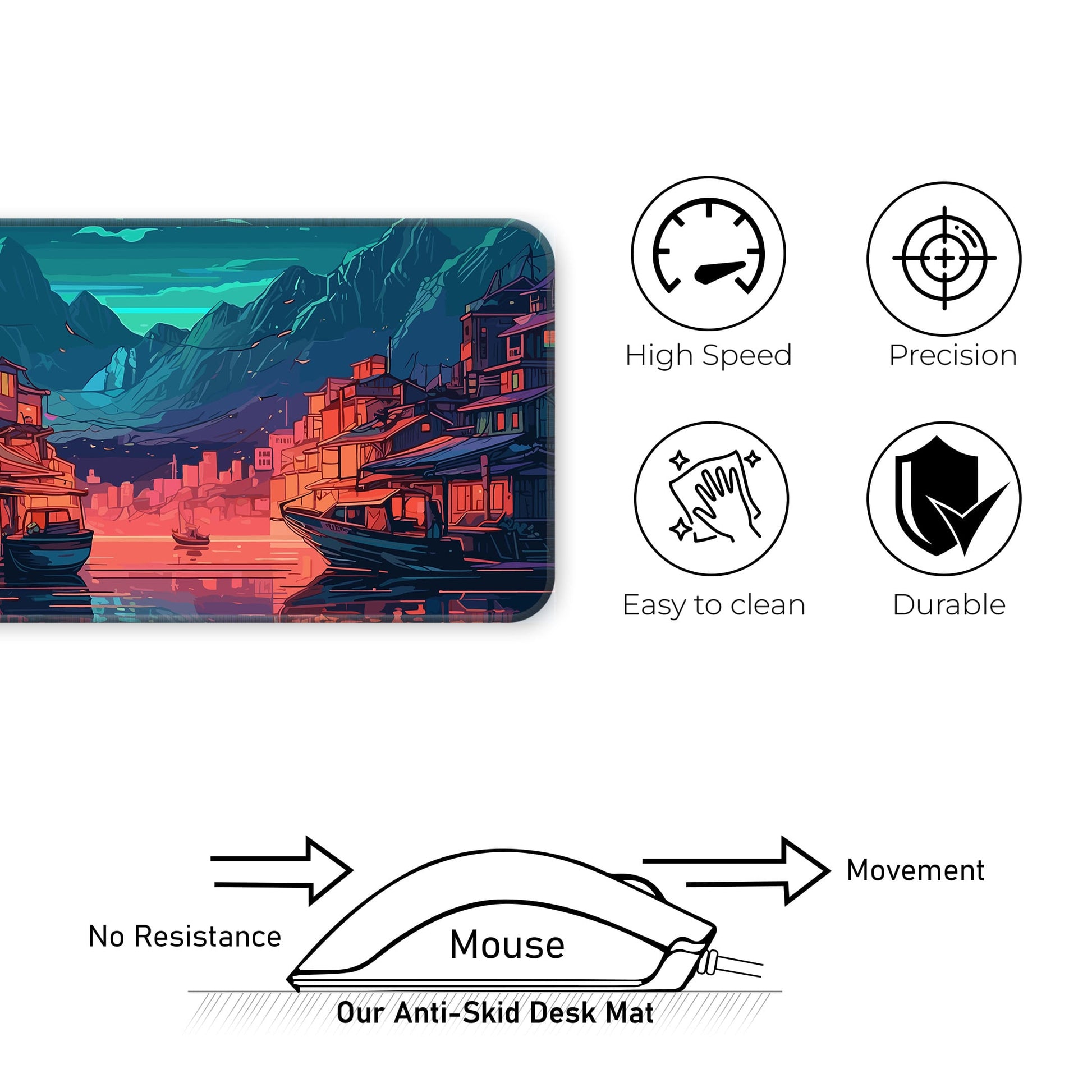 River Night City - E-XL Mousepad image 3