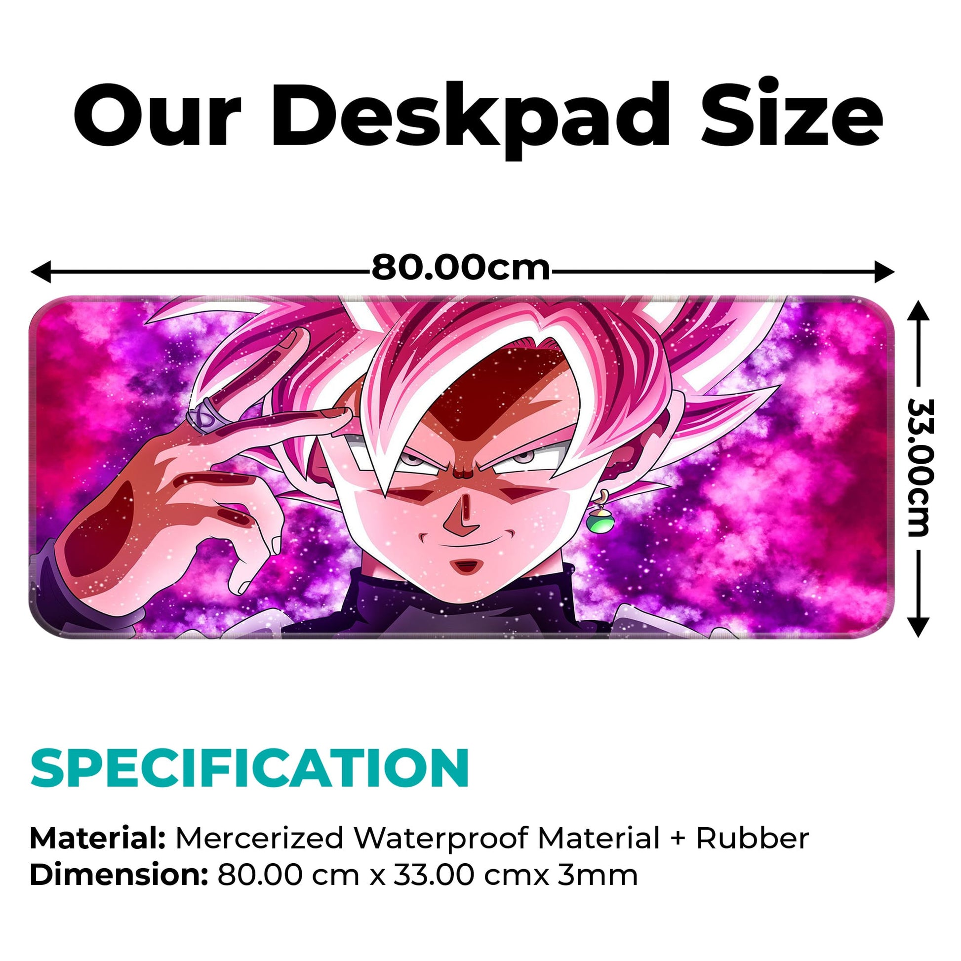 DBZ - Goku Black - SSJ Rose - E-XL Mousepad image 1