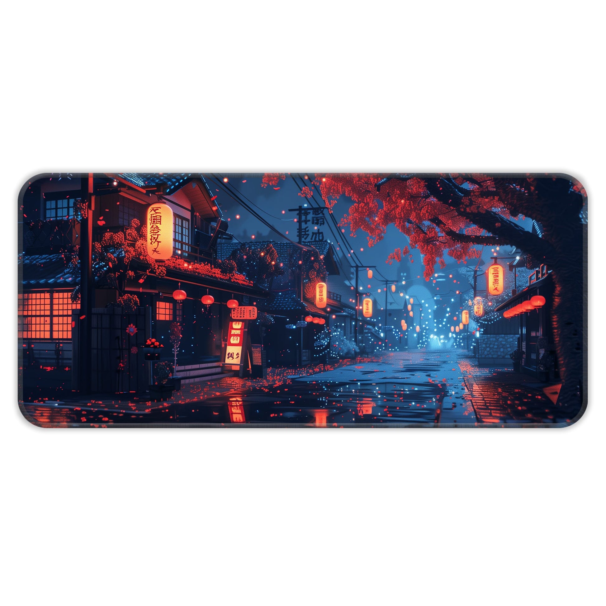 Japanese Night City - E-XL Mousepad image 0
