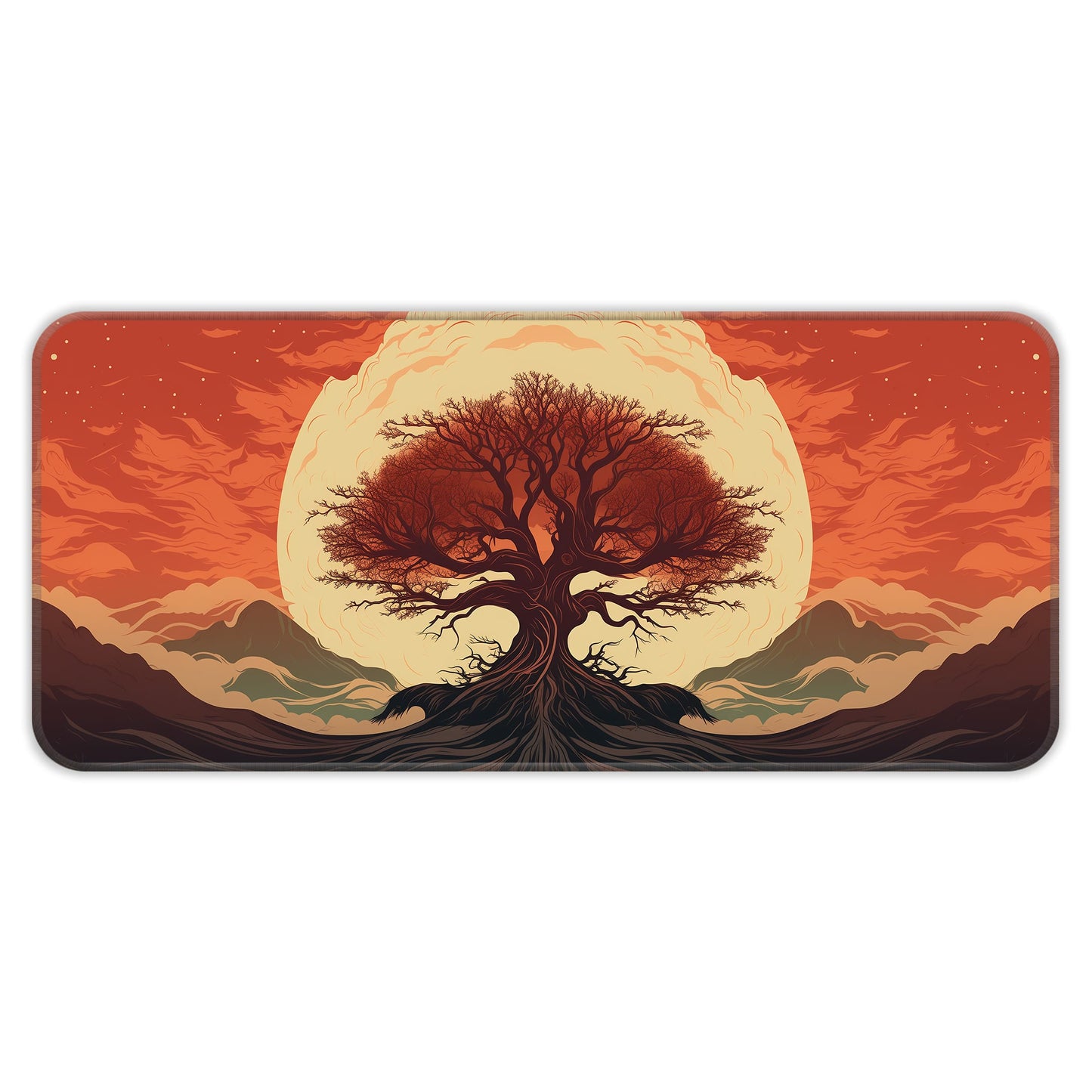 Red Tree Abstract - E-XL Mousepad image 0