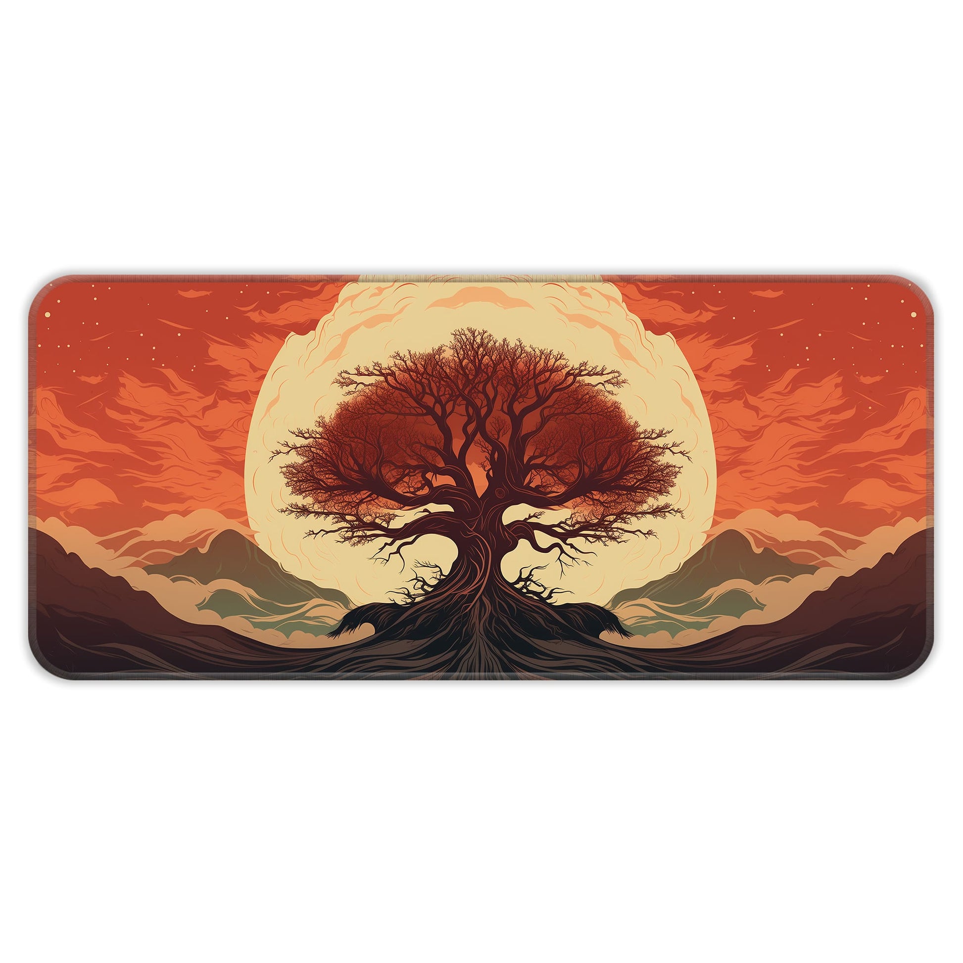 Red Tree Abstract - E-XL Mousepad image 0