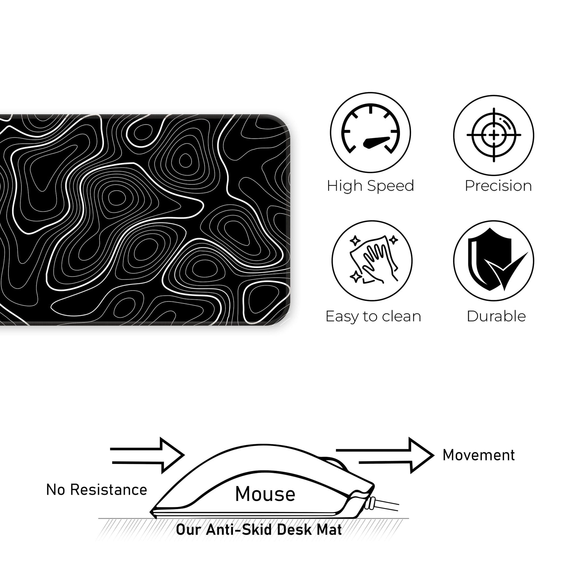 Black Topography - E-XL Mousepad image 3