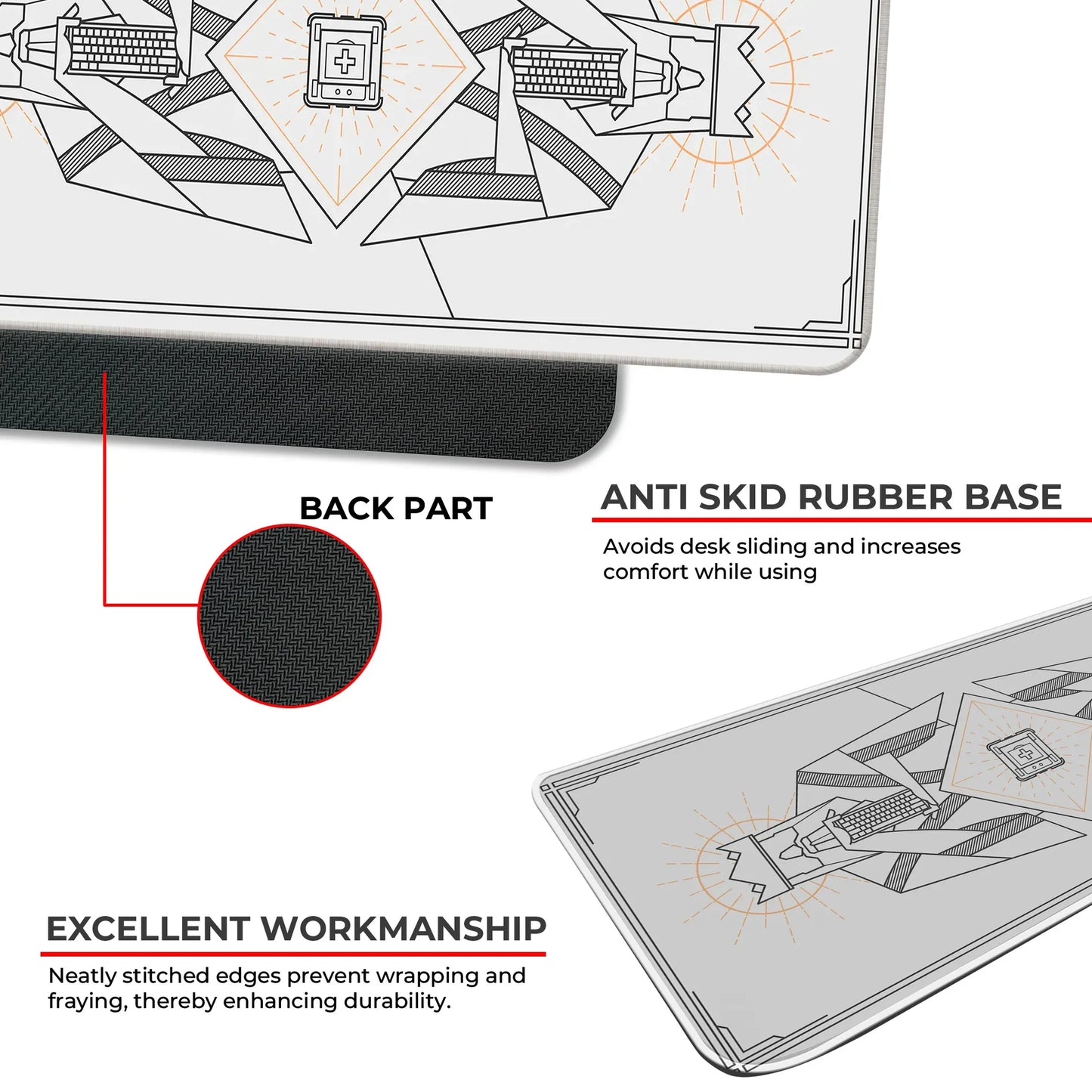 Minimal Keycap - Off White - E-XL Mousepad image 2