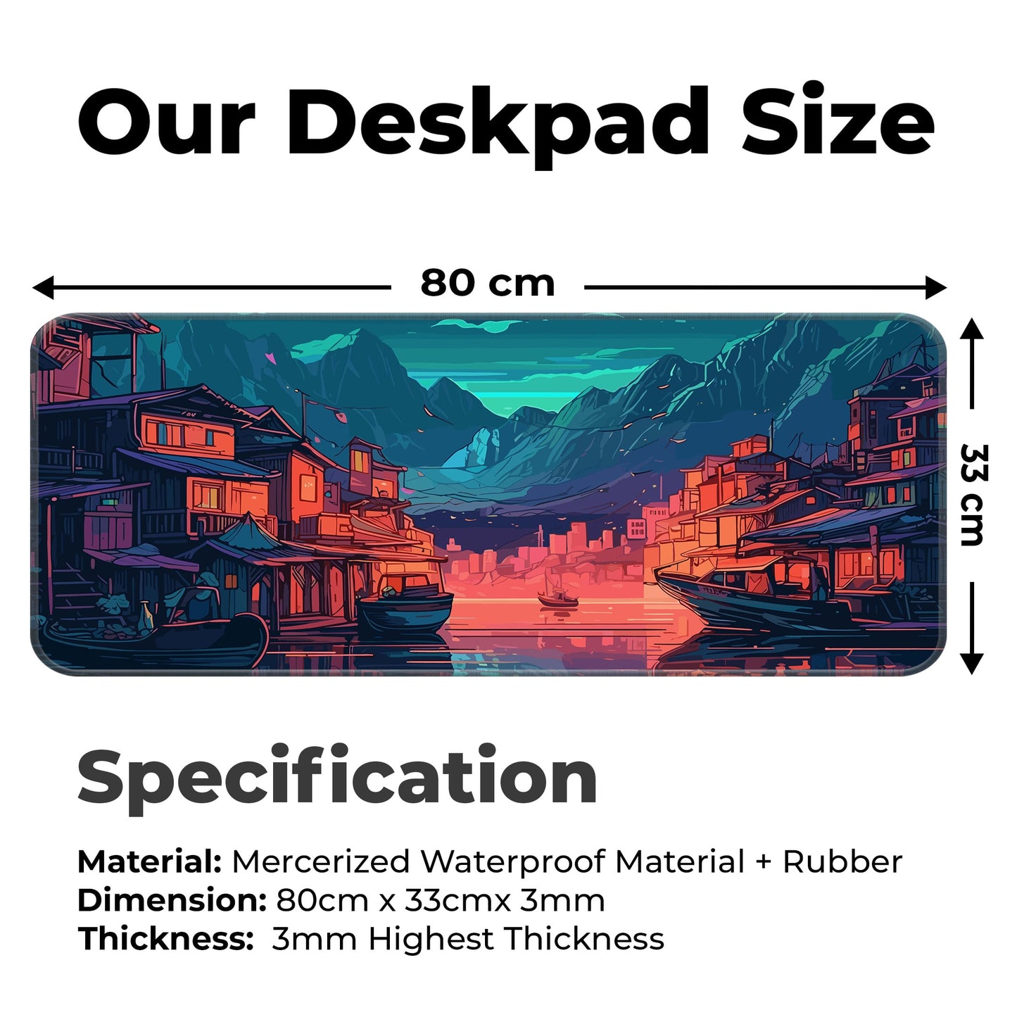 River Night City - E-XL Mousepad image 1