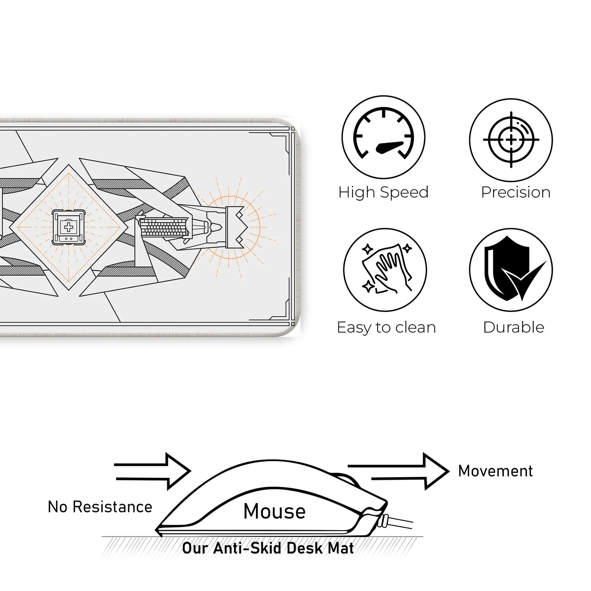 Minimal Keycap - Off White - E-XL Mousepad image 3