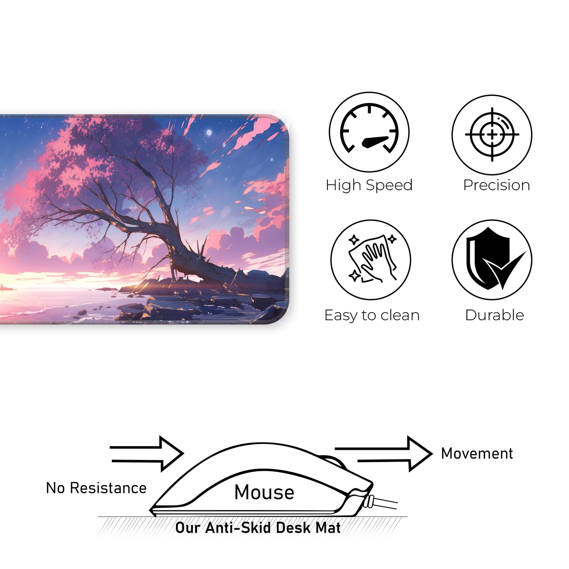 Sakura Sunset Abstract - E-XL Mousepad image 3