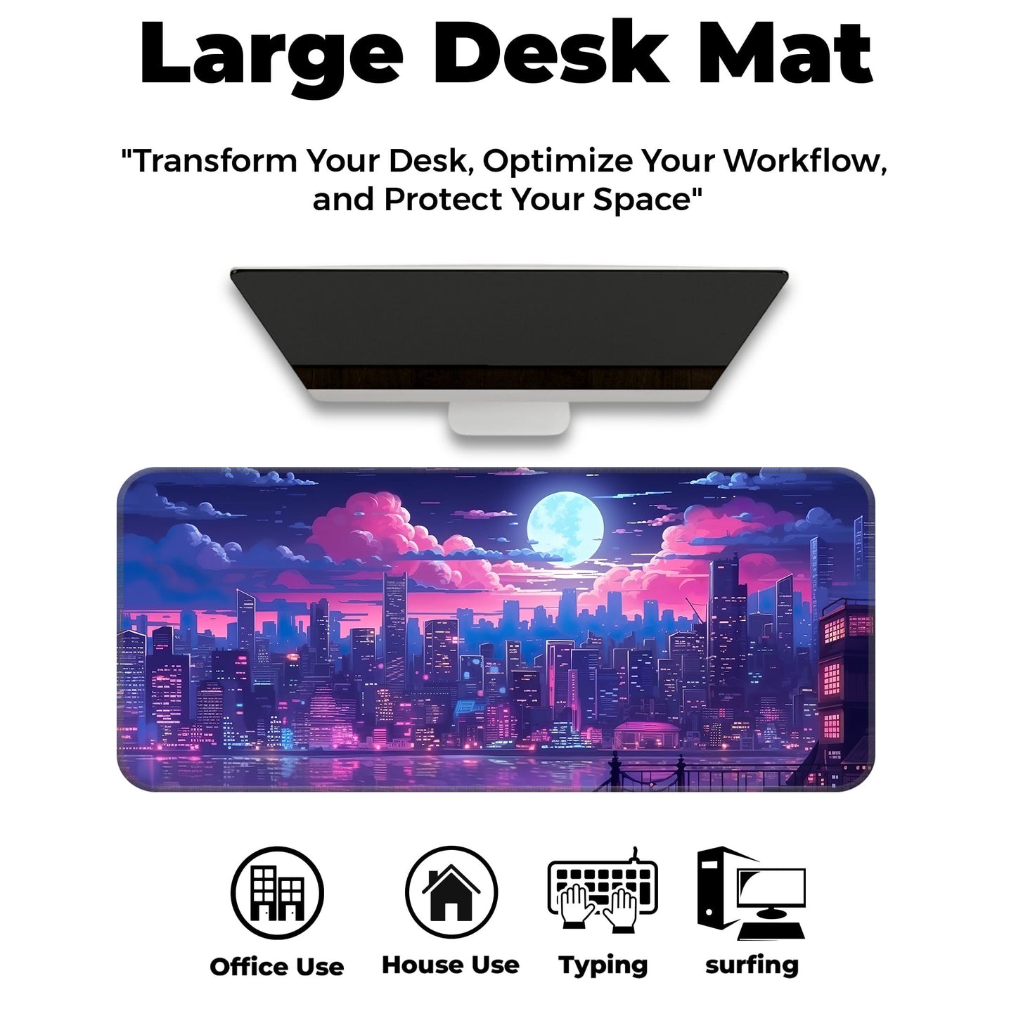Midnight City Abstract - E-XL Mousepad image 5