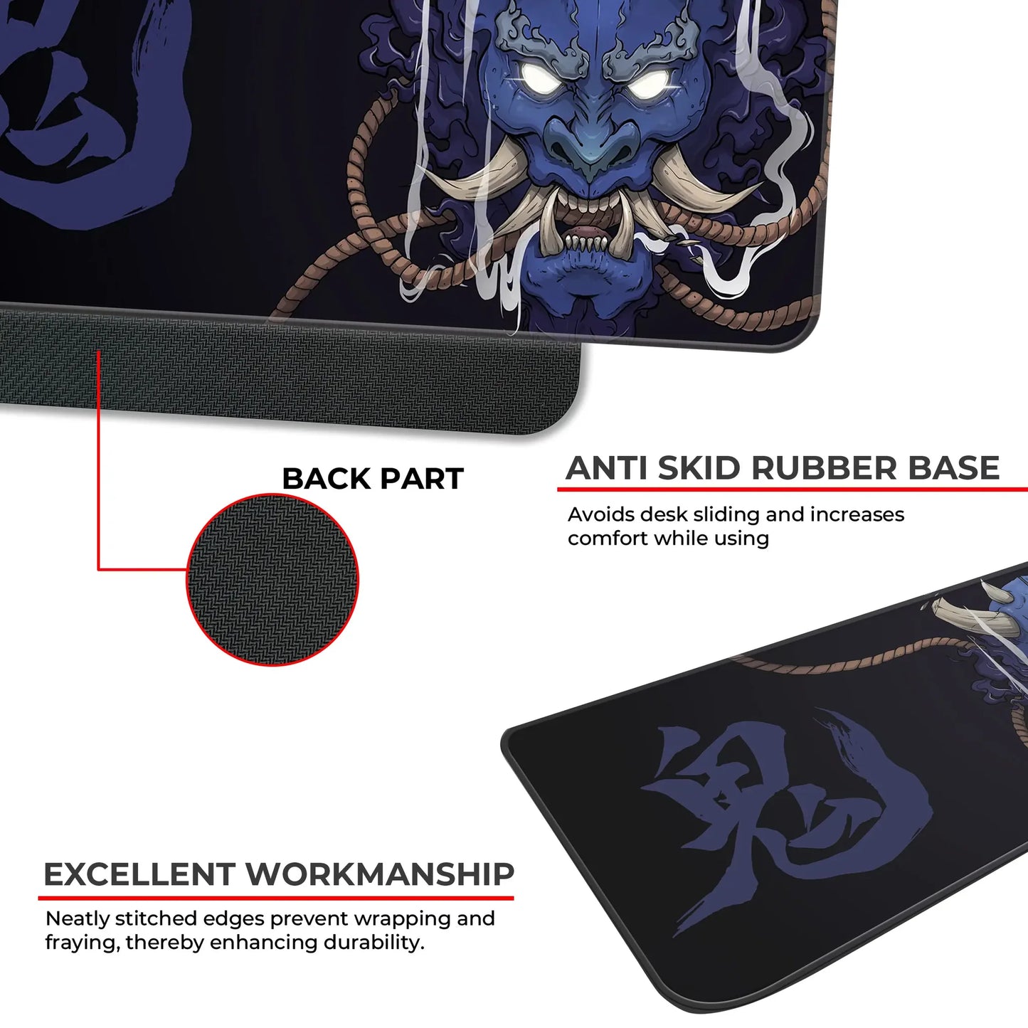 Demon Oni - Blue - E-XL Mousepad image 2