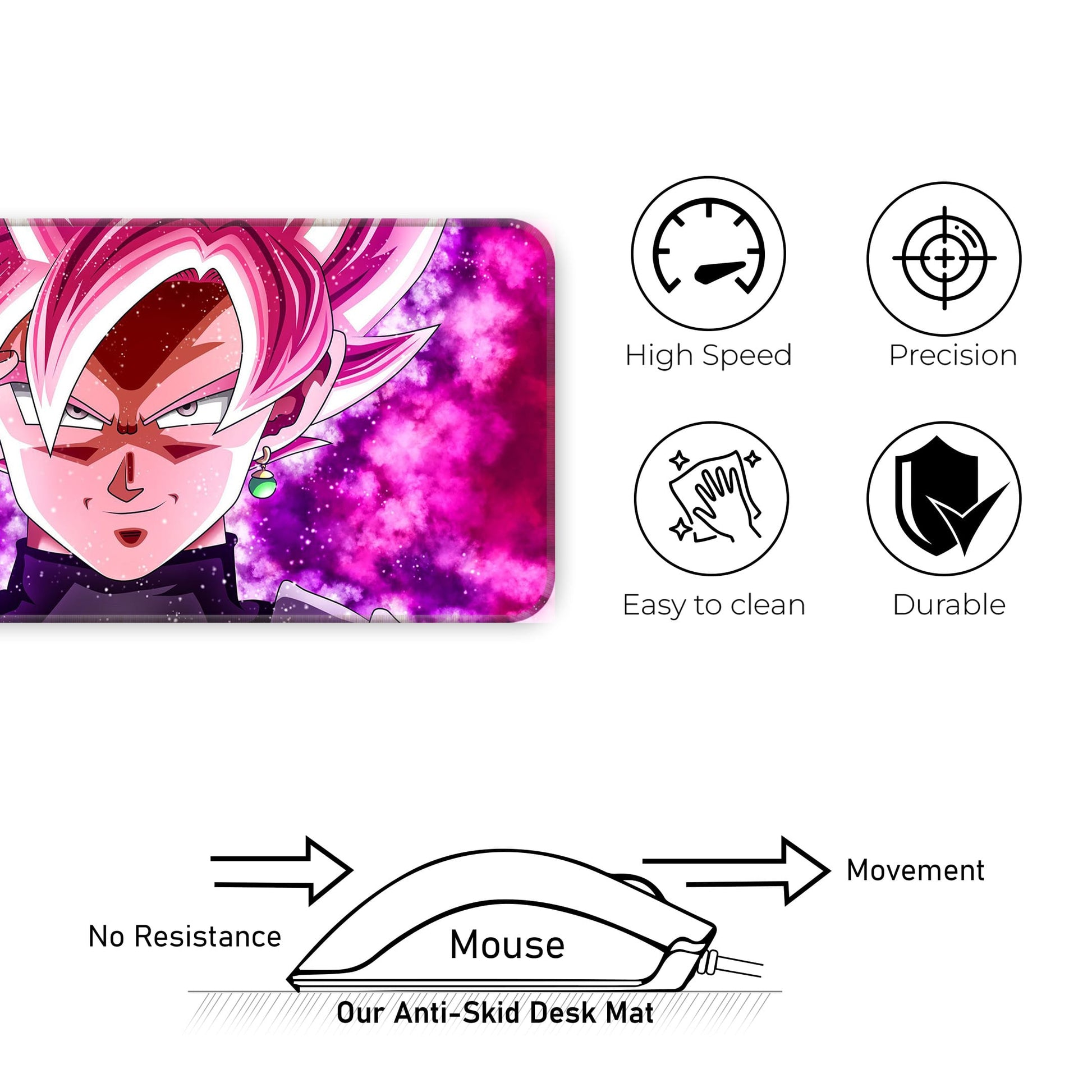 DBZ - Goku Black - SSJ Rose - E-XL Mousepad image 3