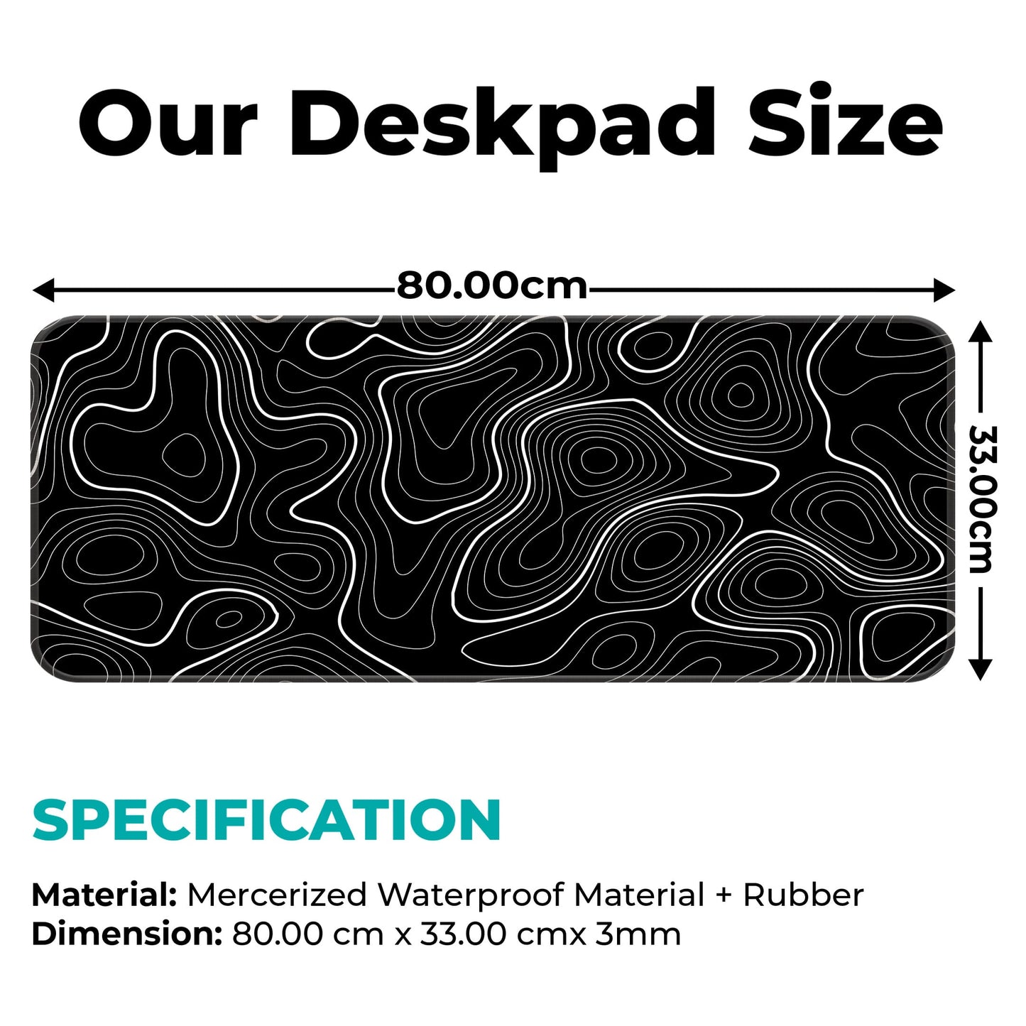 Black Topography - E-XL Mousepad image 1