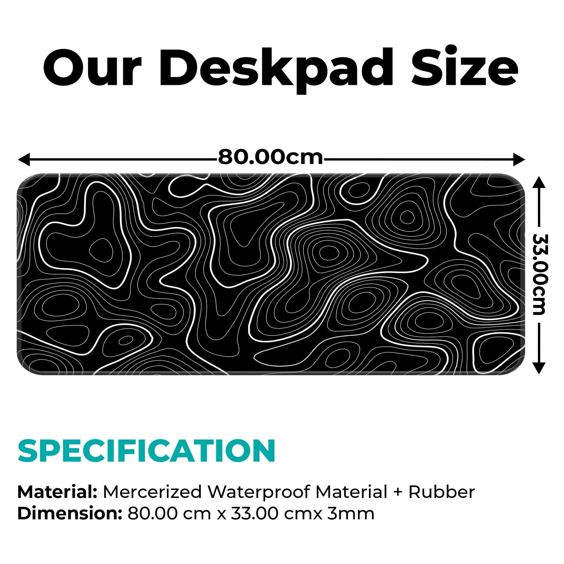 Black Topography - E-XL Mousepad image 1