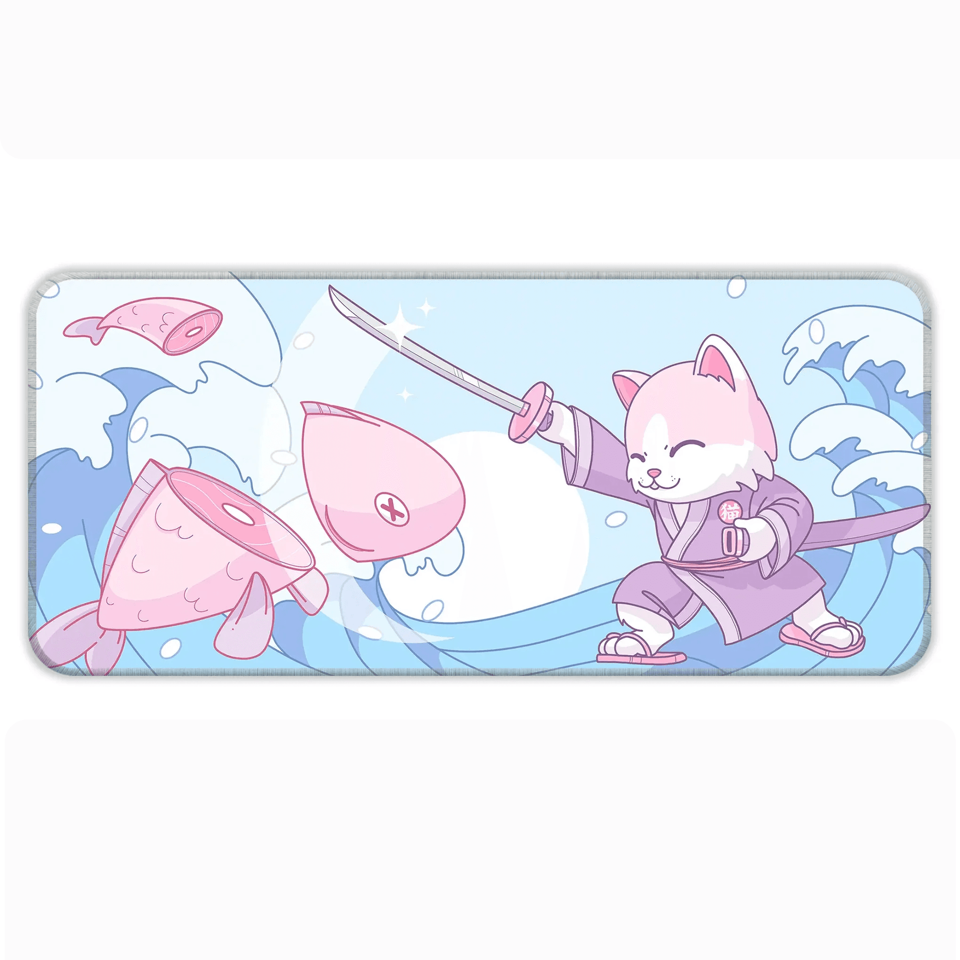 Japanese Cat - Blue - E-XL Mousepad image 0