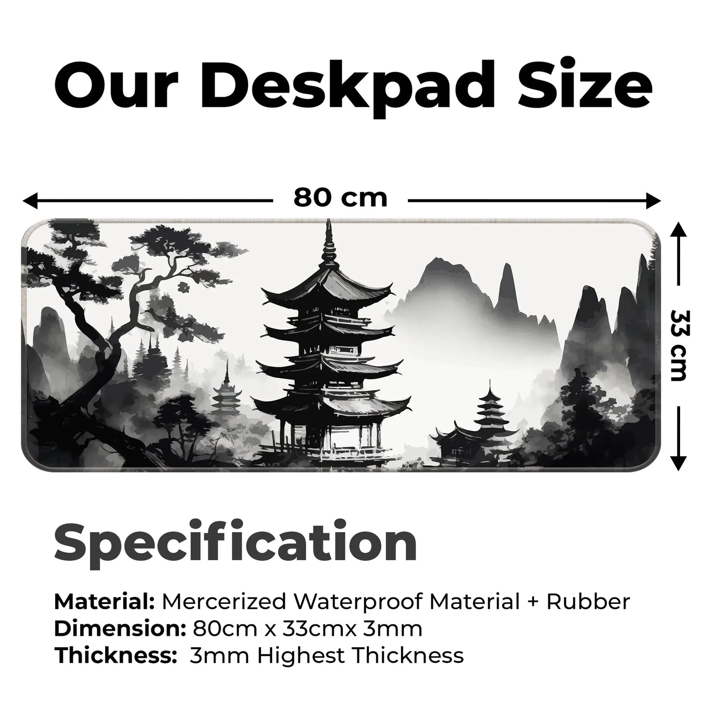 Japanese Zen Temple - E-XL Mousepad image 1