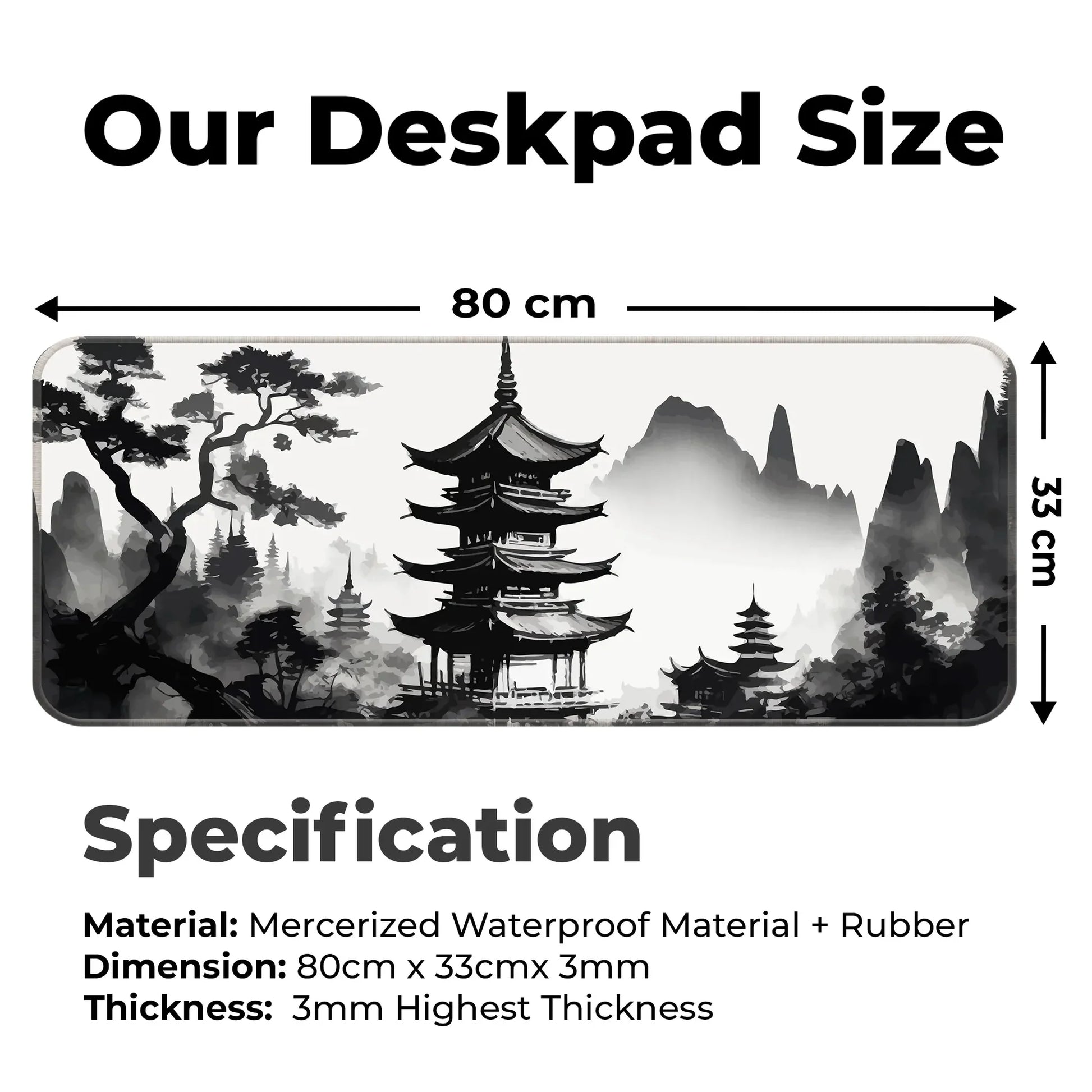 Japanese Zen Temple - E-XL Mousepad image 1