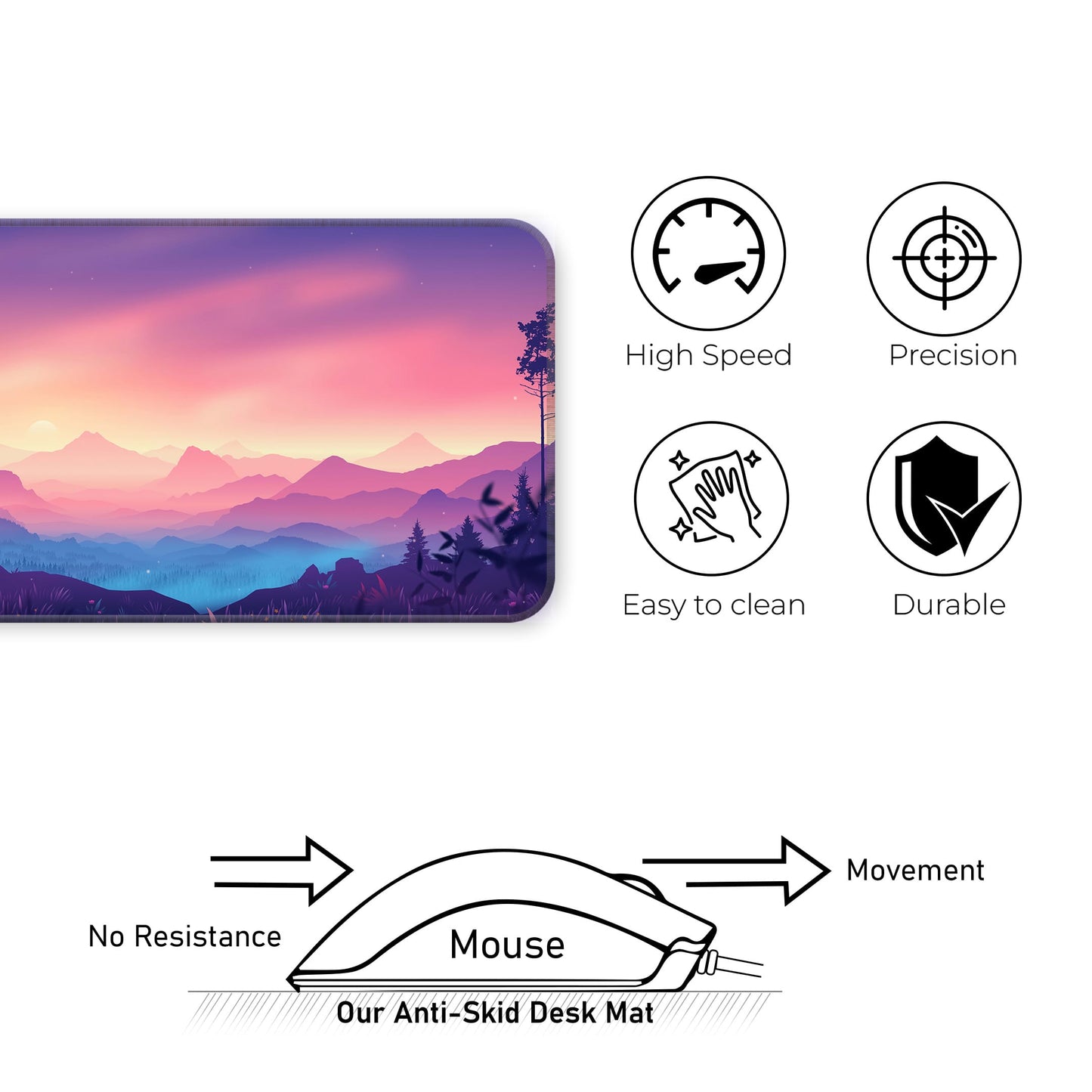 Mountains Subtle - E-XL Mousepad image 3