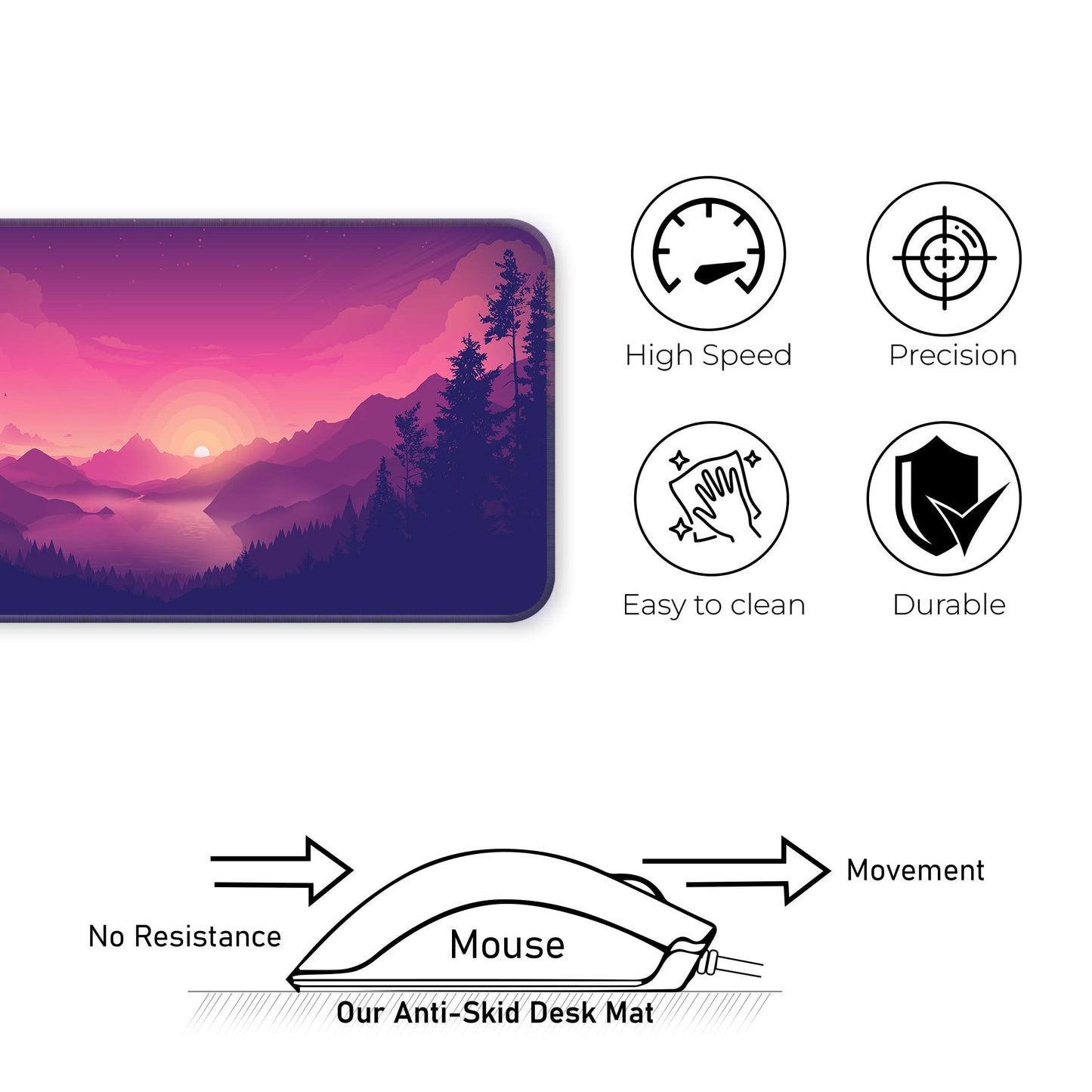 Pink Sunset - E-XL Mousepad image 3