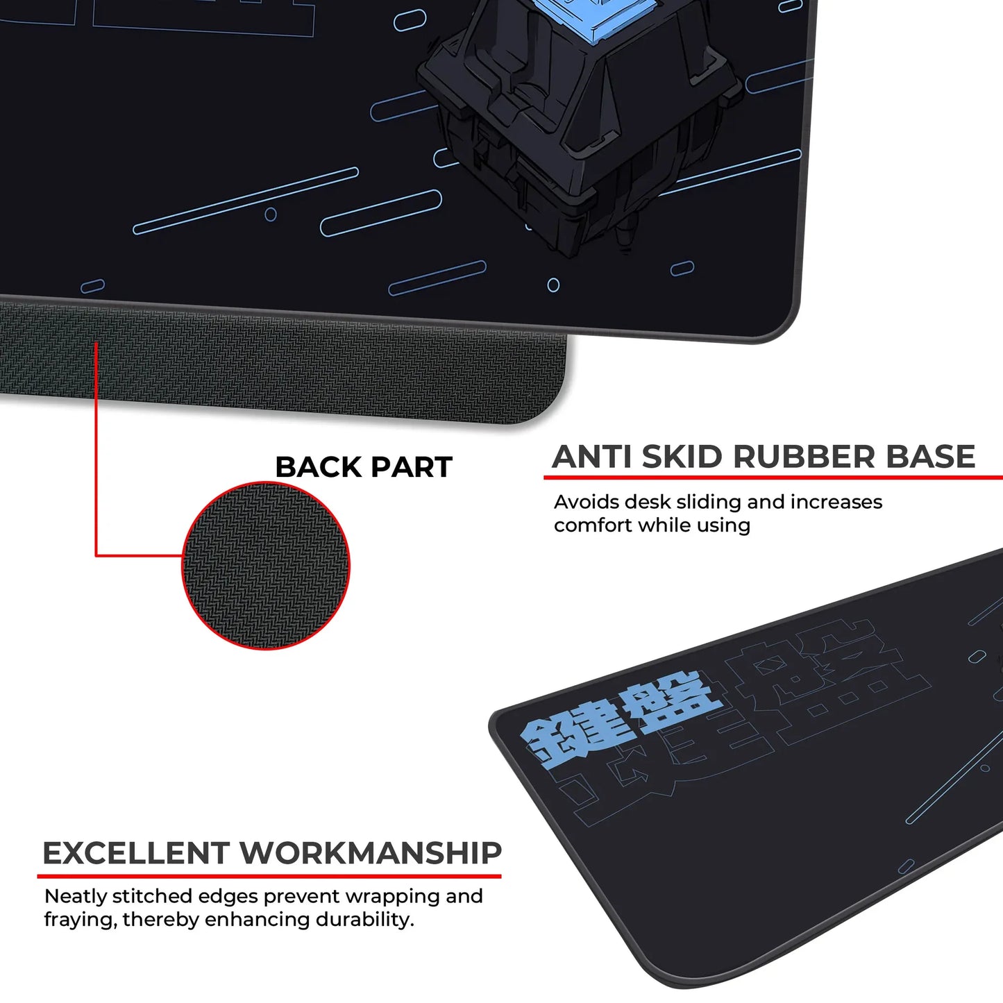 Keycap Abstract - Blue - E-XL Mousepad image 2