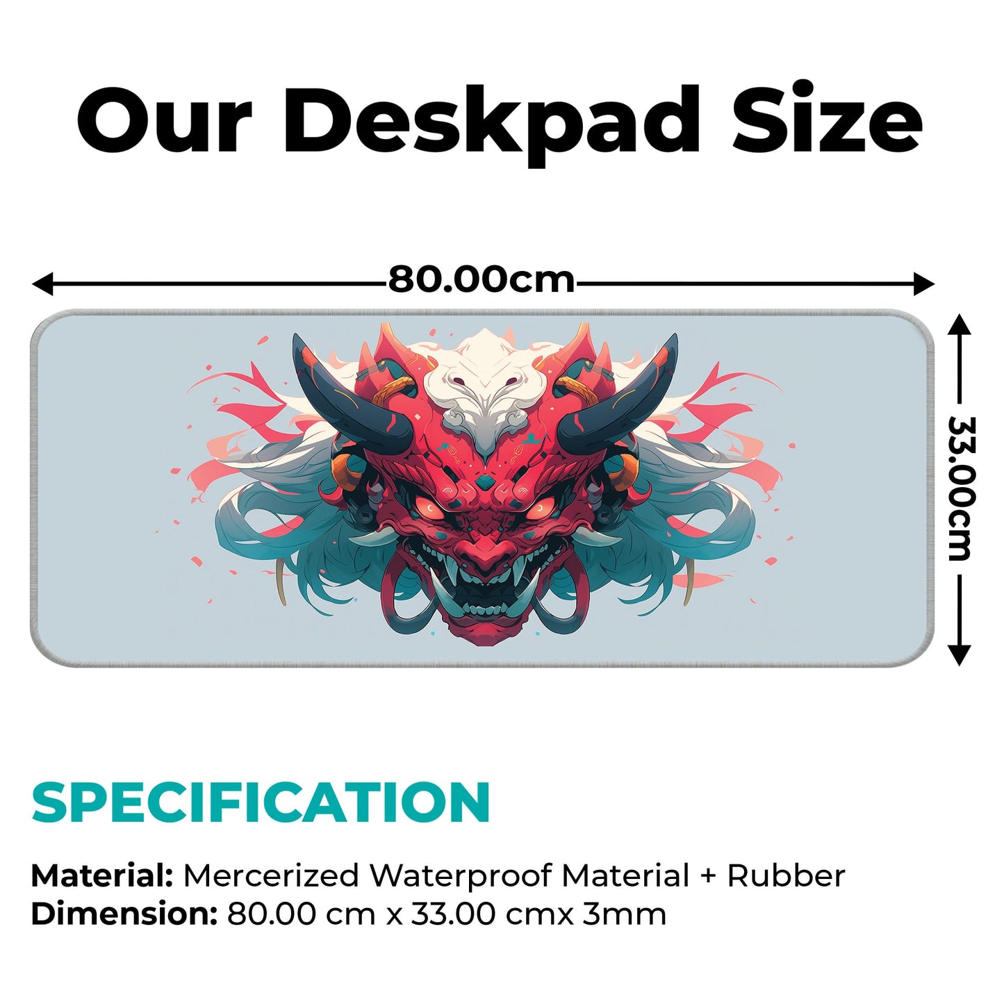 Oni Mask - Light - E-XL Mousepad image 1