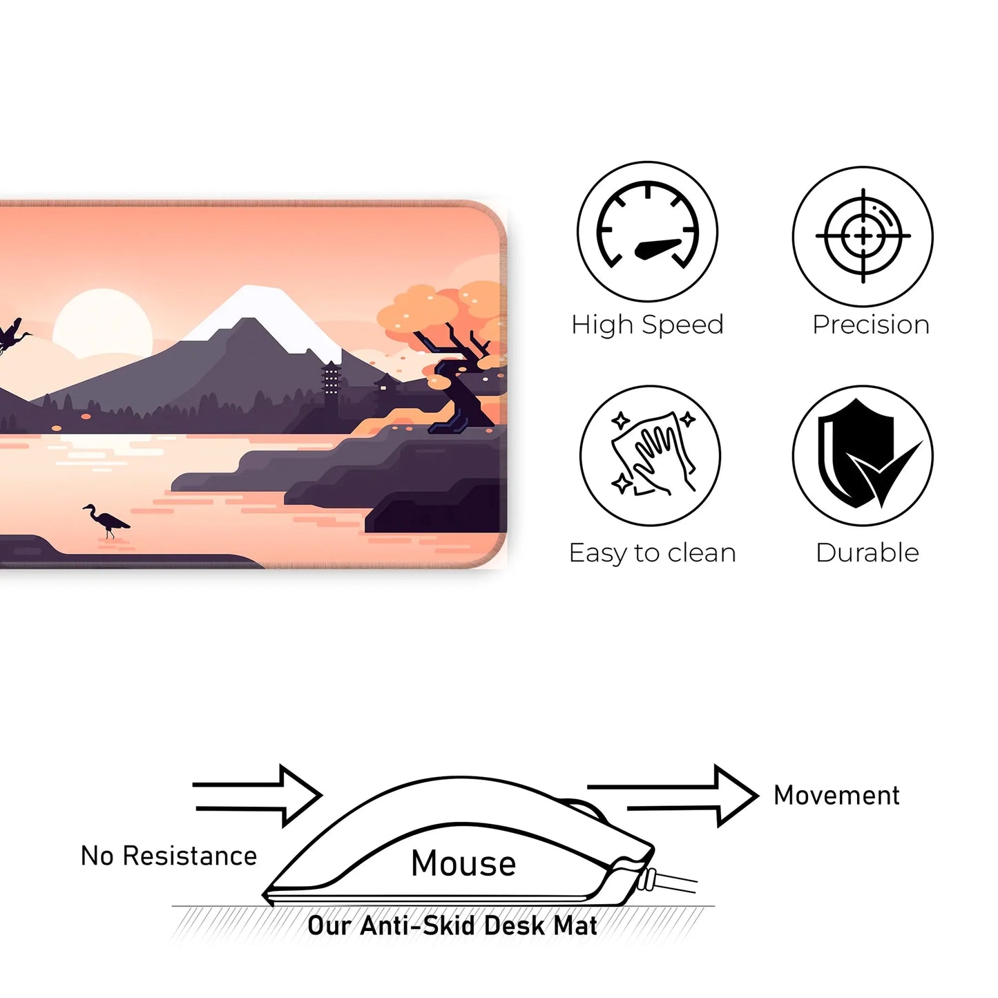 Mountains Art - Orange - E-XL Mousepad image 3