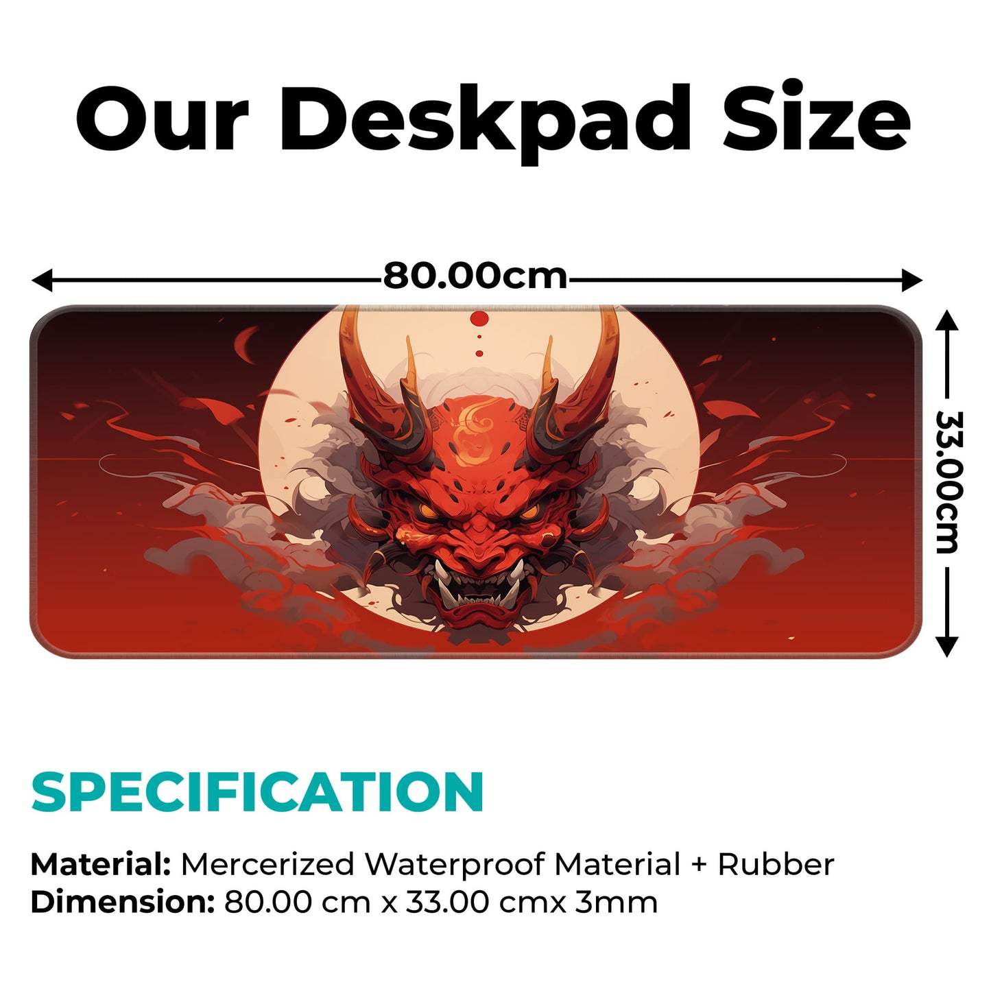 Oni Mask - Red - E-XL Mousepad image 1