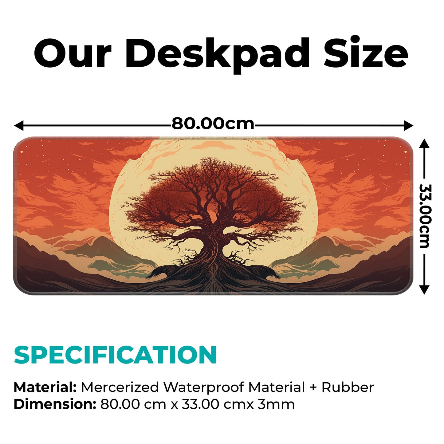 Red Tree Abstract - E-XL Mousepad image 1