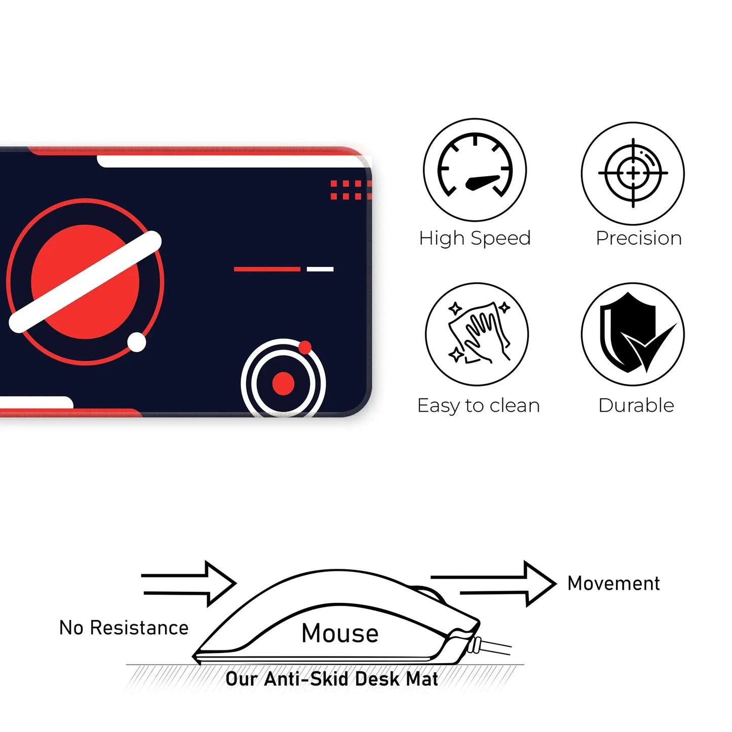 Red Orbit Minimal - E-XL Mousepad image 3