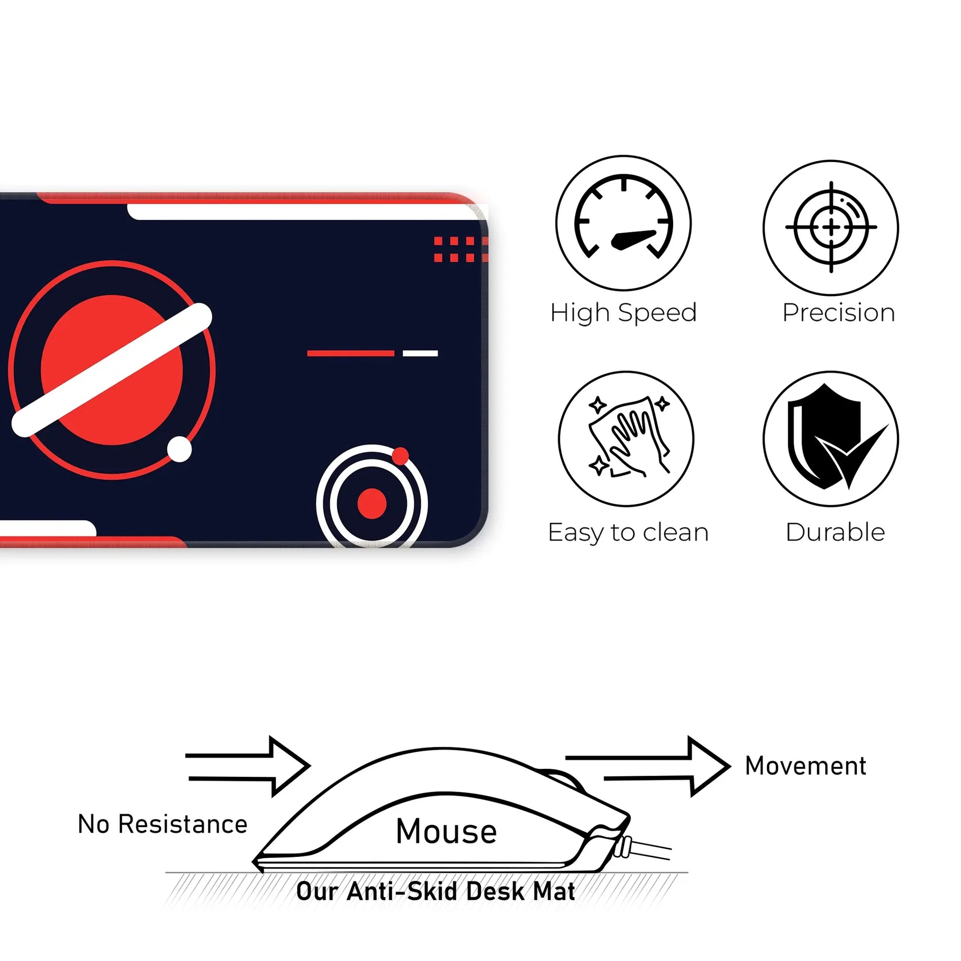 Red Orbit Minimal - E-XL Mousepad image 3