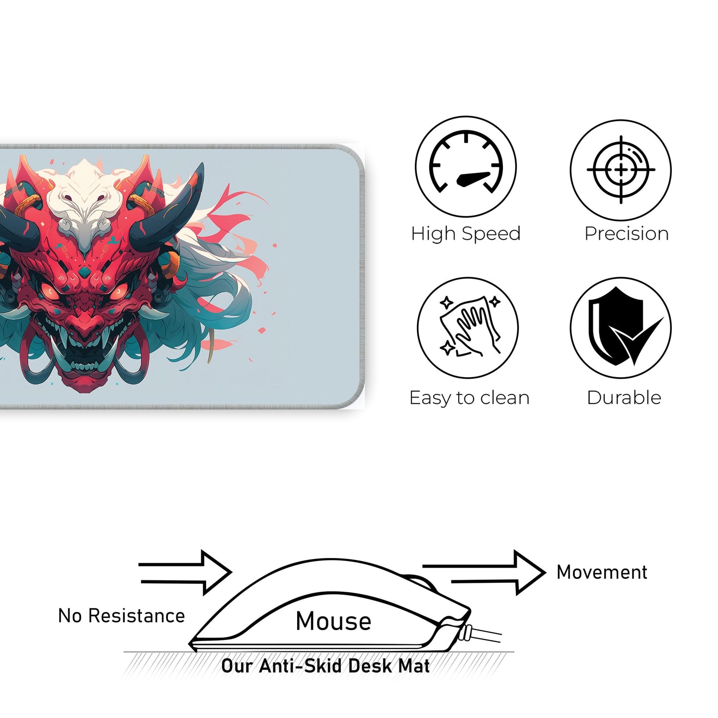 Oni Mask - Light - E-XL Mousepad image 3