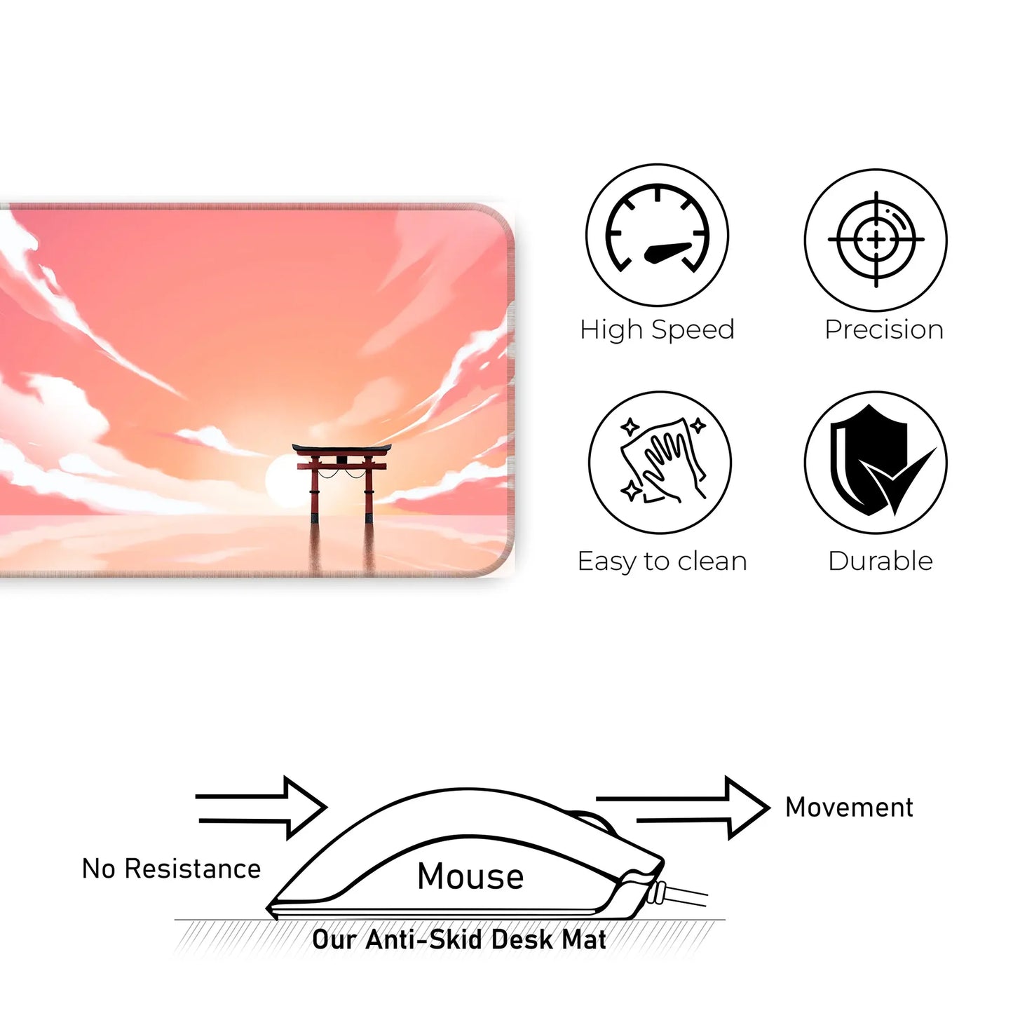 Tori Gate - Sunset - E-XL Mousepad image 3