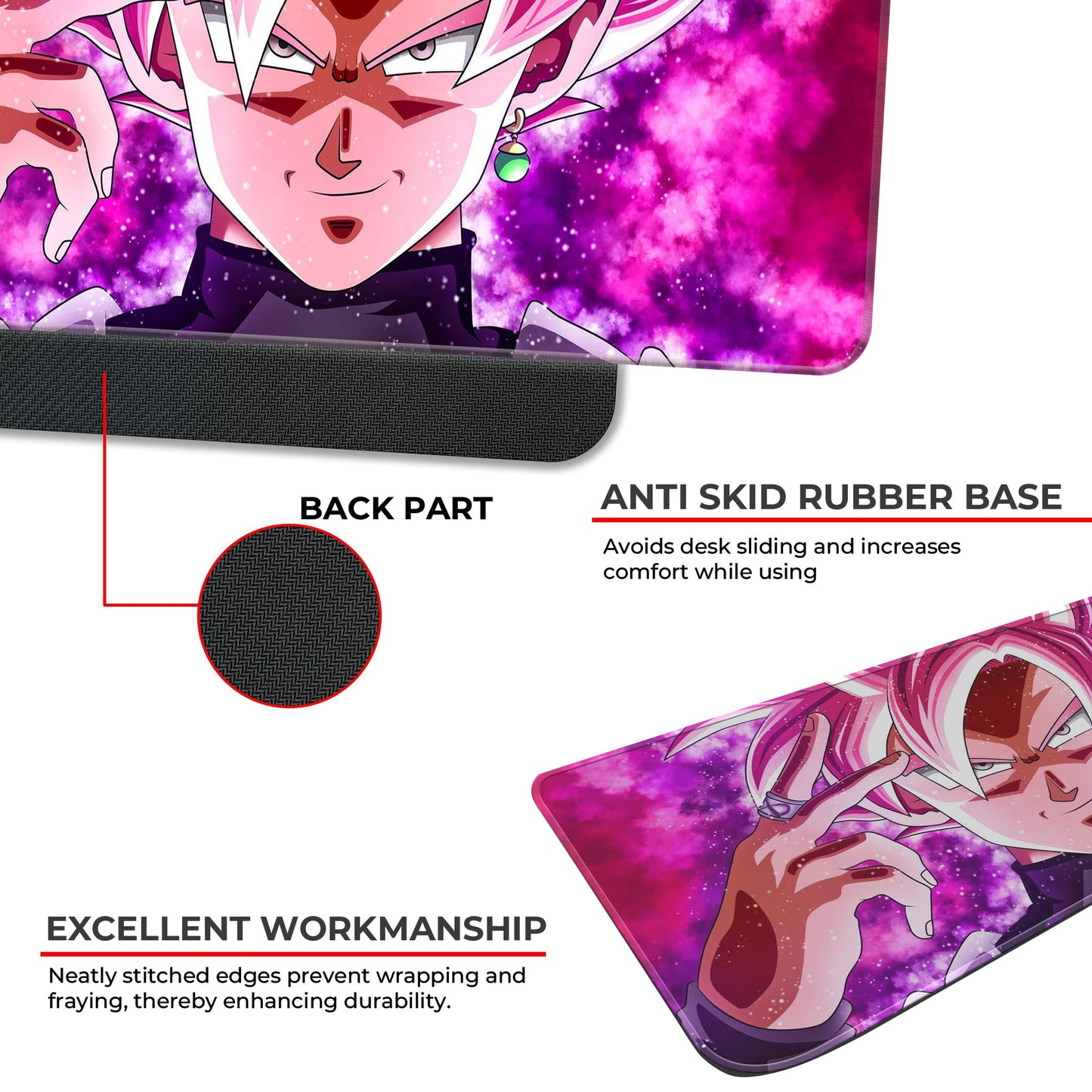 DBZ - Goku Black - SSJ Rose - E-XL Mousepad image 2