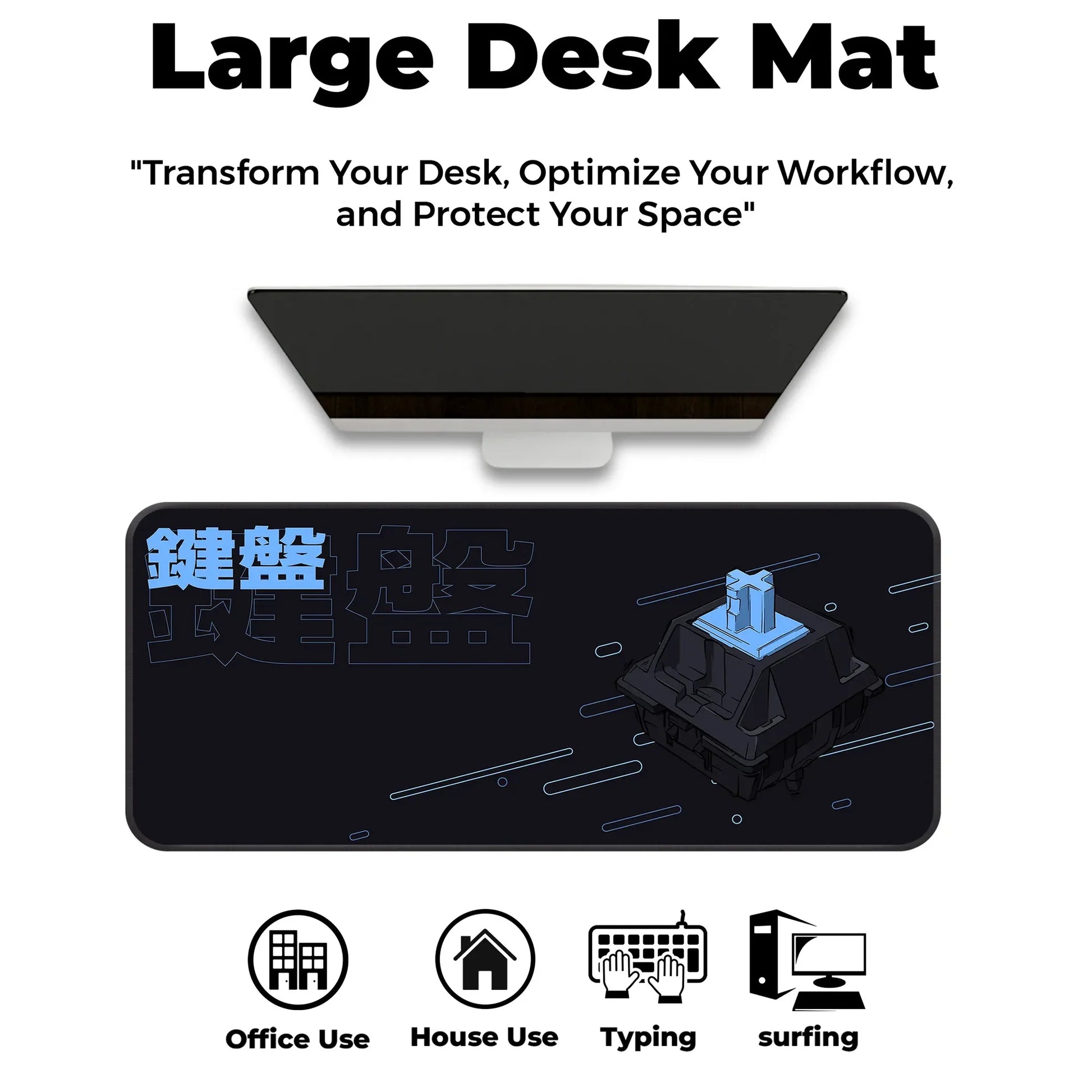 Keycap Abstract - Blue - E-XL Mousepad image 5