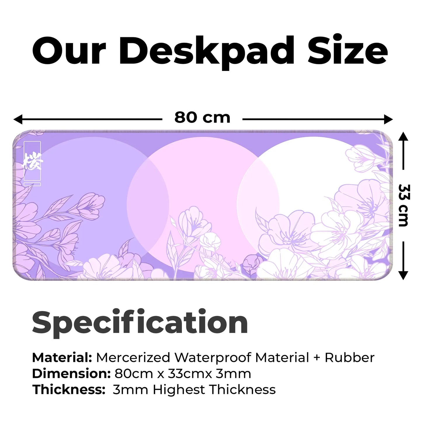 Sakura Circles - Lavender - E-XL Mousepad image 1