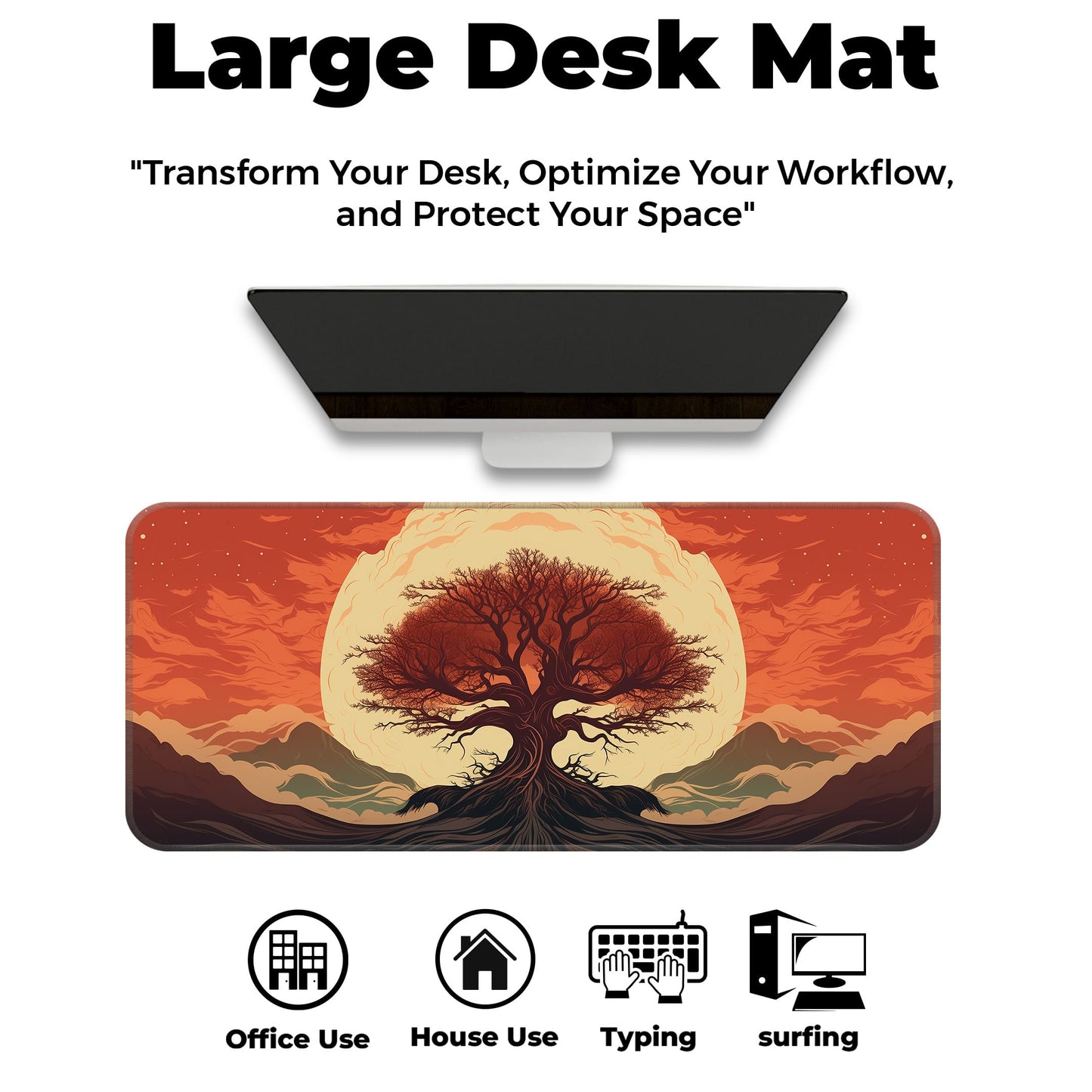 Red Tree Abstract - E-XL Mousepad image 5