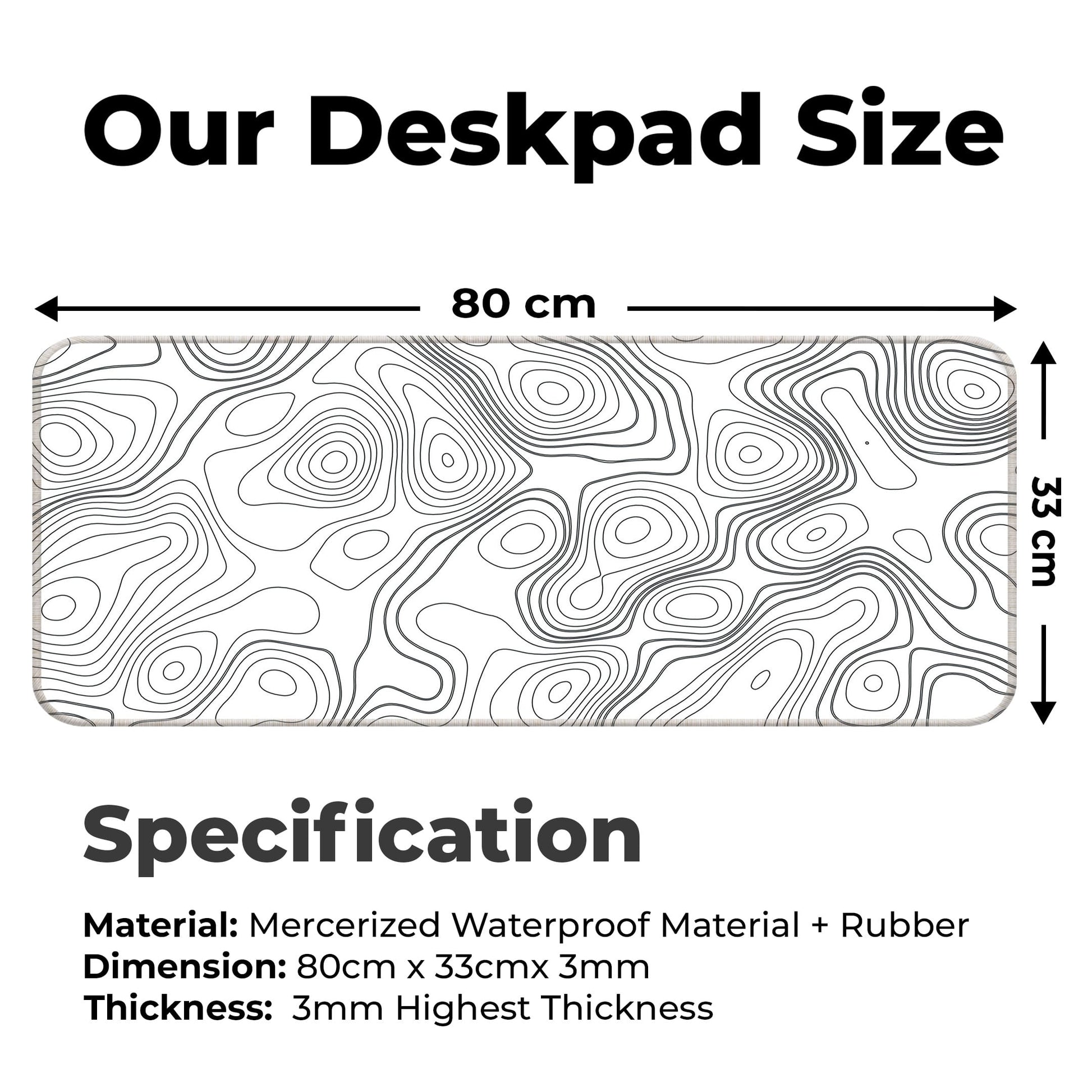 White Topography - E-XL Mousepad image 1