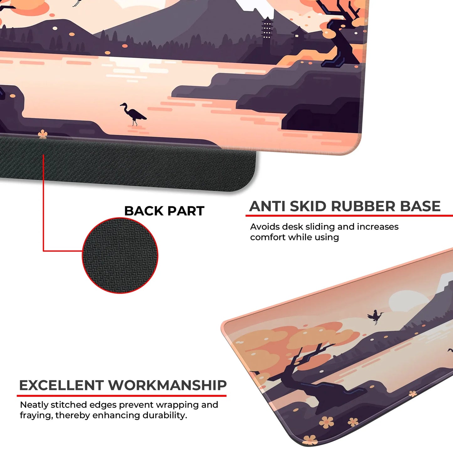 Mountains Art - Orange - E-XL Mousepad image 2