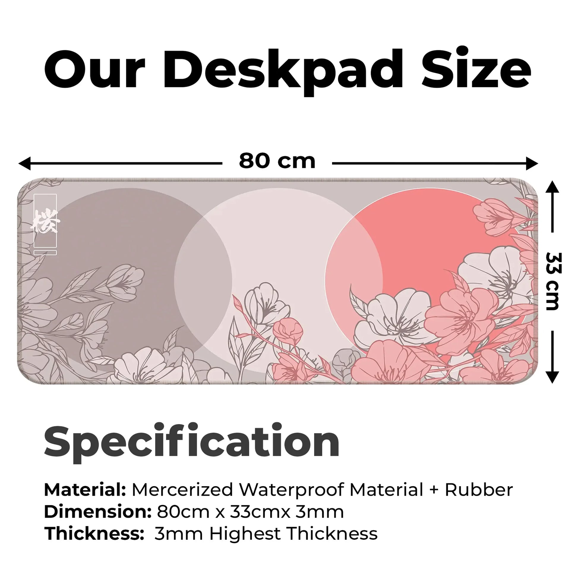 Sakura Circles - Peach - E-XL Mousepad image 1