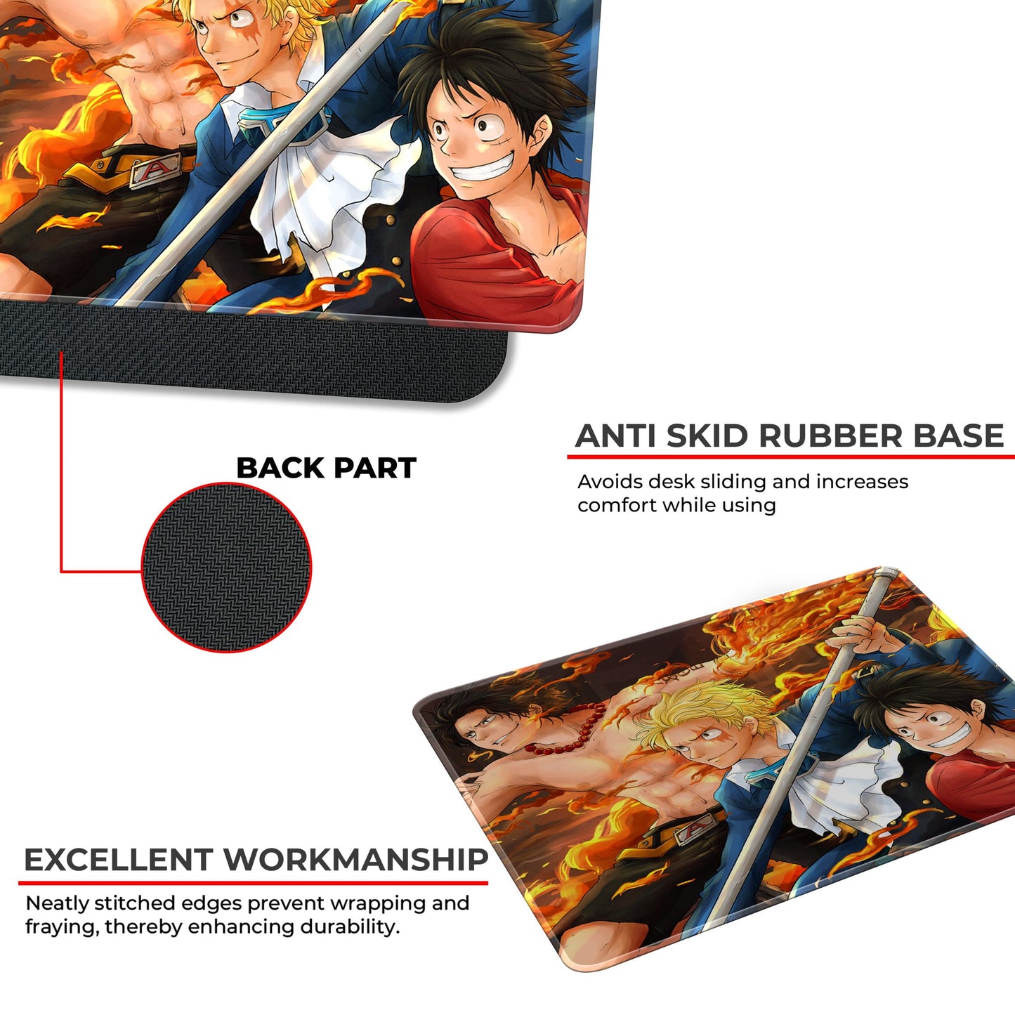 Luffy, Ace and Sabo - S Size Mousepad image 3