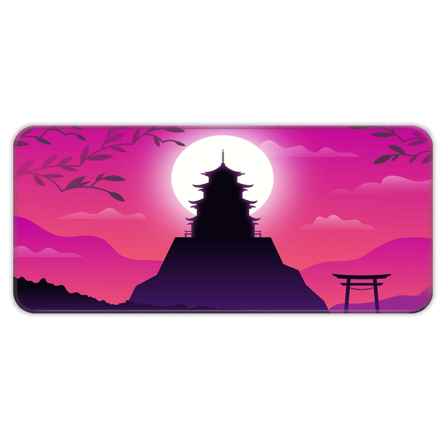 Pink Japanese Temple - E-XL Mousepad image 0
