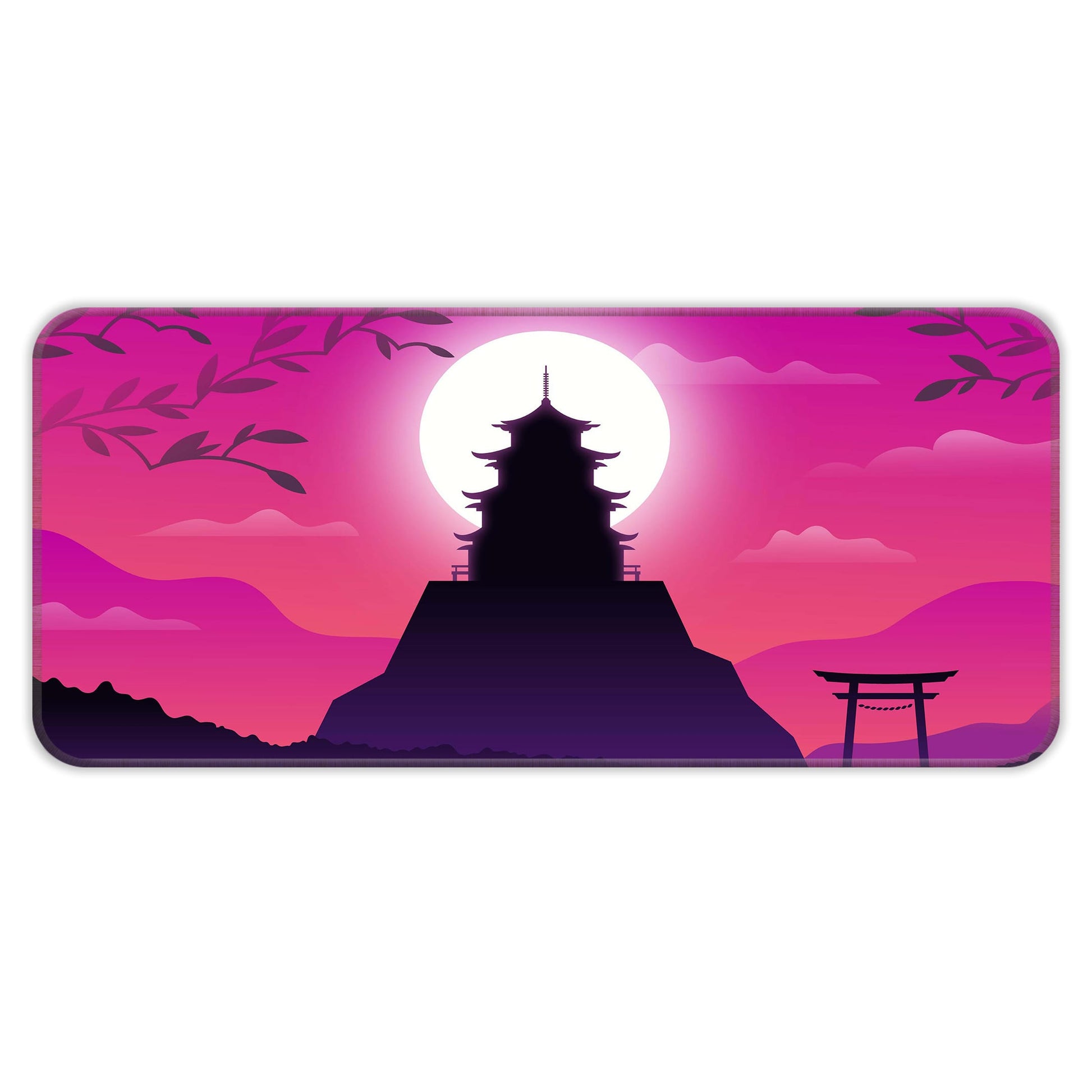 Pink Japanese Temple - E-XL Mousepad image 0